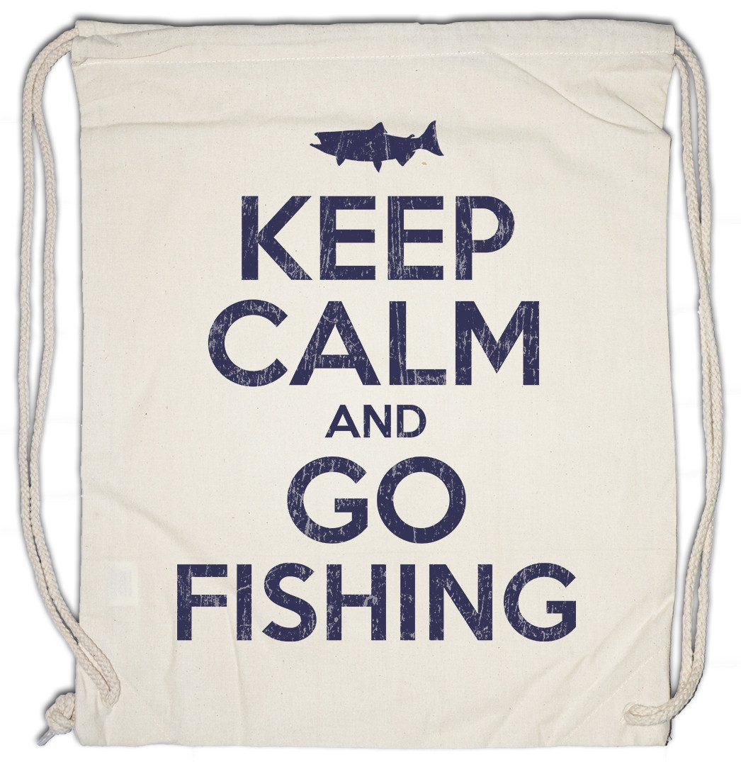 Urban Backwoods Turnbeutel Keep Calm And Go Fishing Turnbeutel Angeln Angler Fischer Hummer Fisch (1-tlg), Krebs Garnele American Hunting