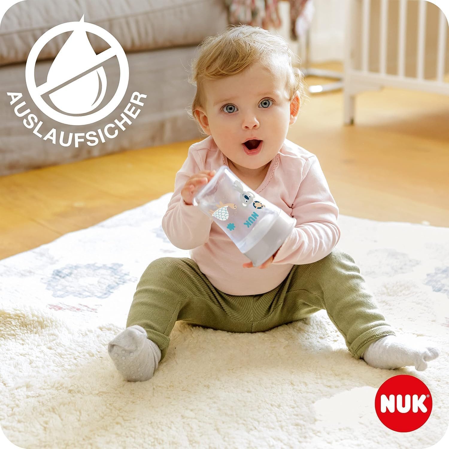 NUK Trinklernbecher NUK Magic Cup Bundle – 2x 230ml Blau + Zubehör, ab 8 Monate