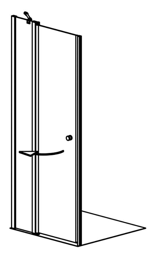 Thumbnail - maw by GEO Dusch-Drehtür A-N200, 110x202,2 cm, Einscheibensicherheitsglas, BxH: 110 x 202,2 cm