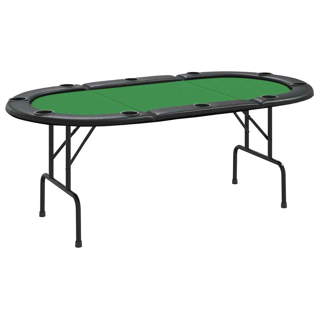Spieltisch Pokertisch Klappbar 10 Spieler Grün 207x106x76 cm