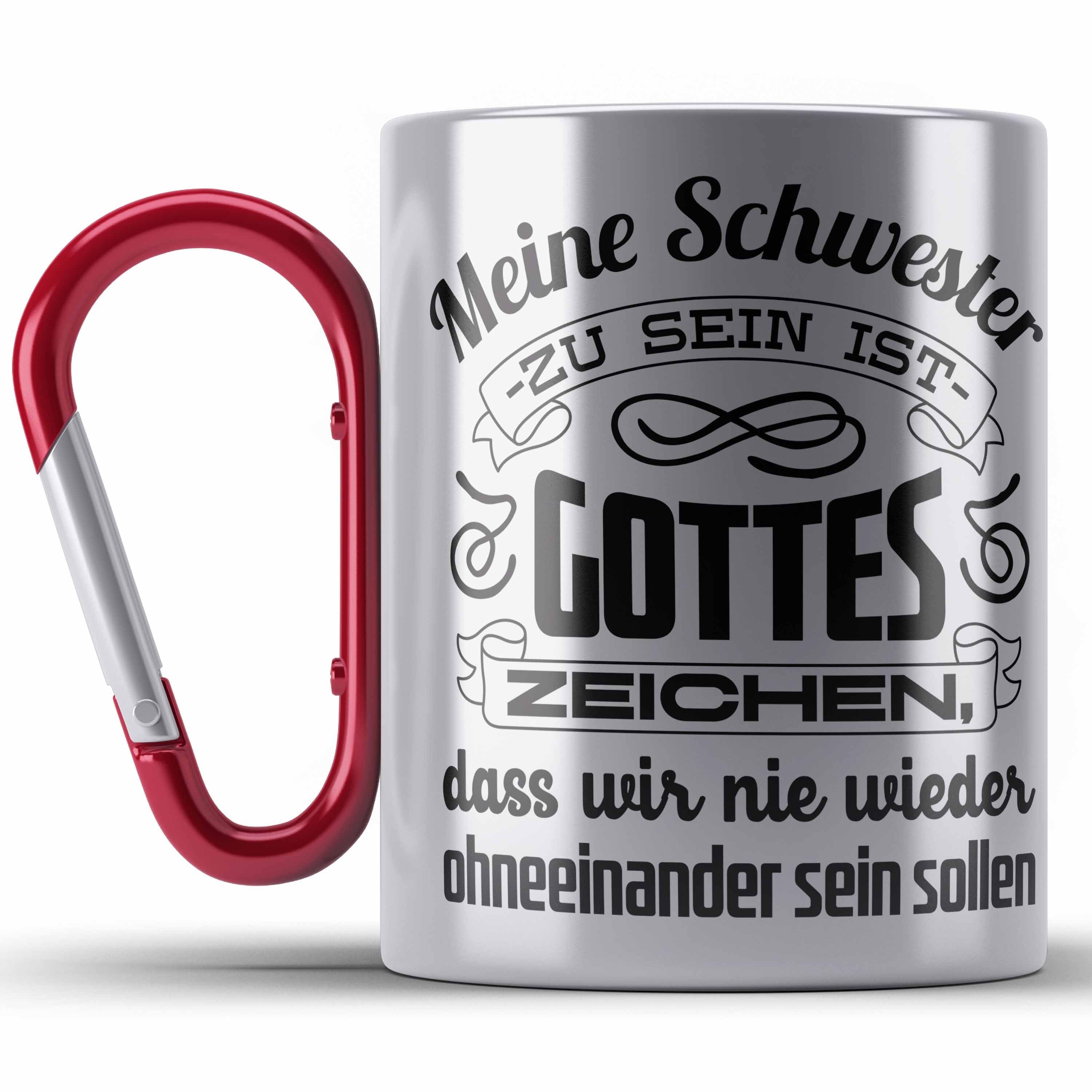 Trendation Thermotasse Beste Schwester Edelstahl Tasse mit Spruch