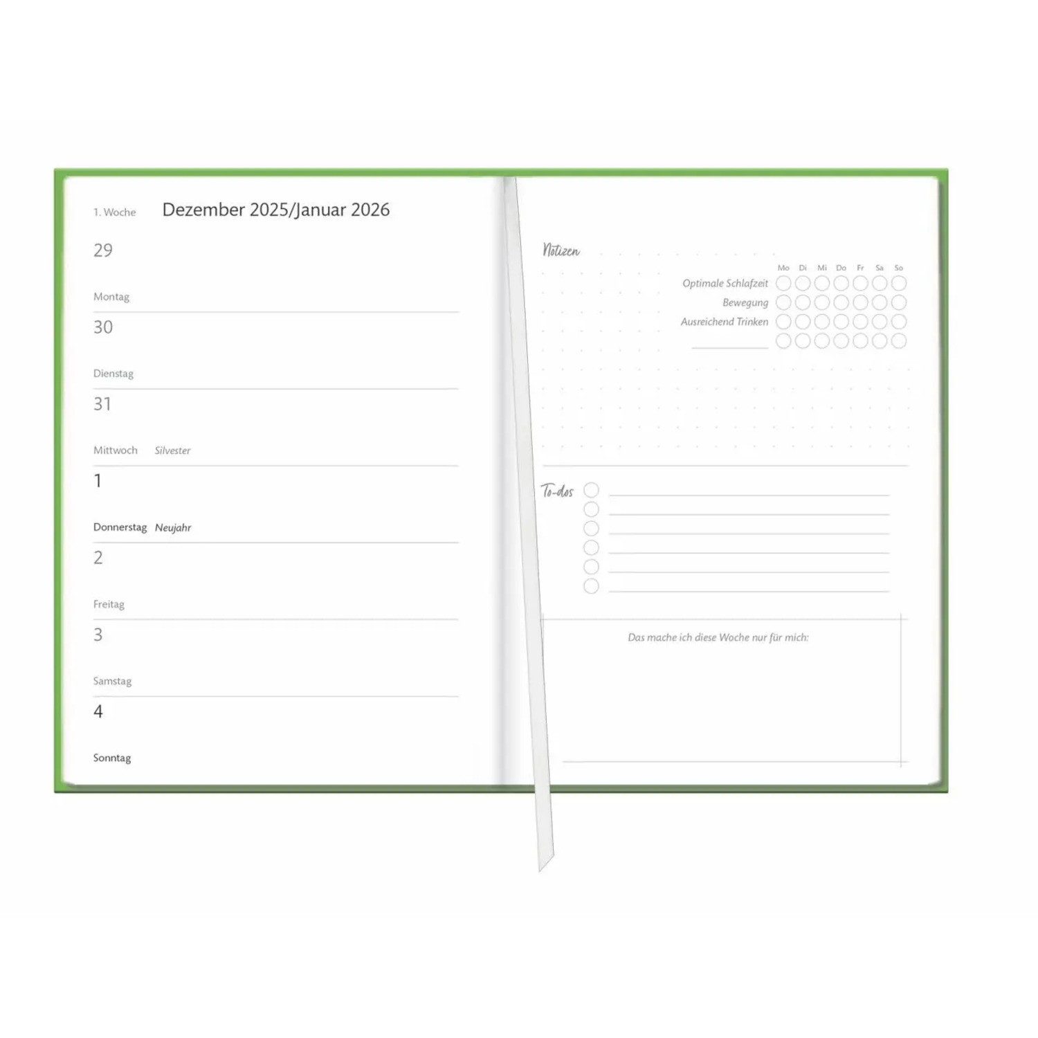 HEYE Taschenkalender Kalenderbuch A6 grün 2026