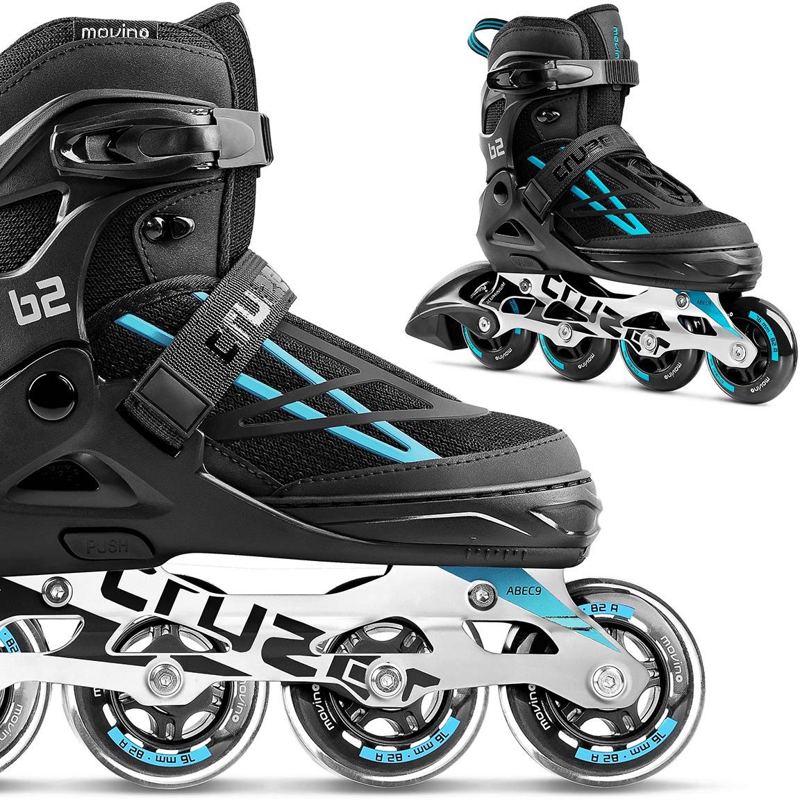 Movino Inlineskates Inliner MOVINO CRUZER B2 verstellbar ABEC-9 Aluminium-Schiene