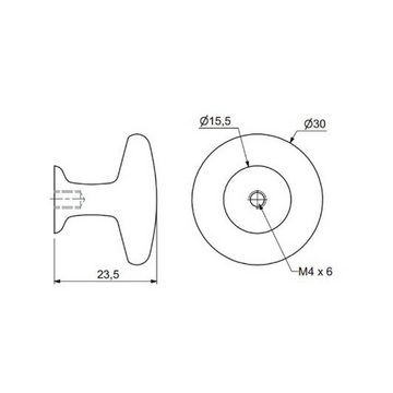 SO-TECH® Möbelknopf K-02 Ø 30 mm Knopfgriff