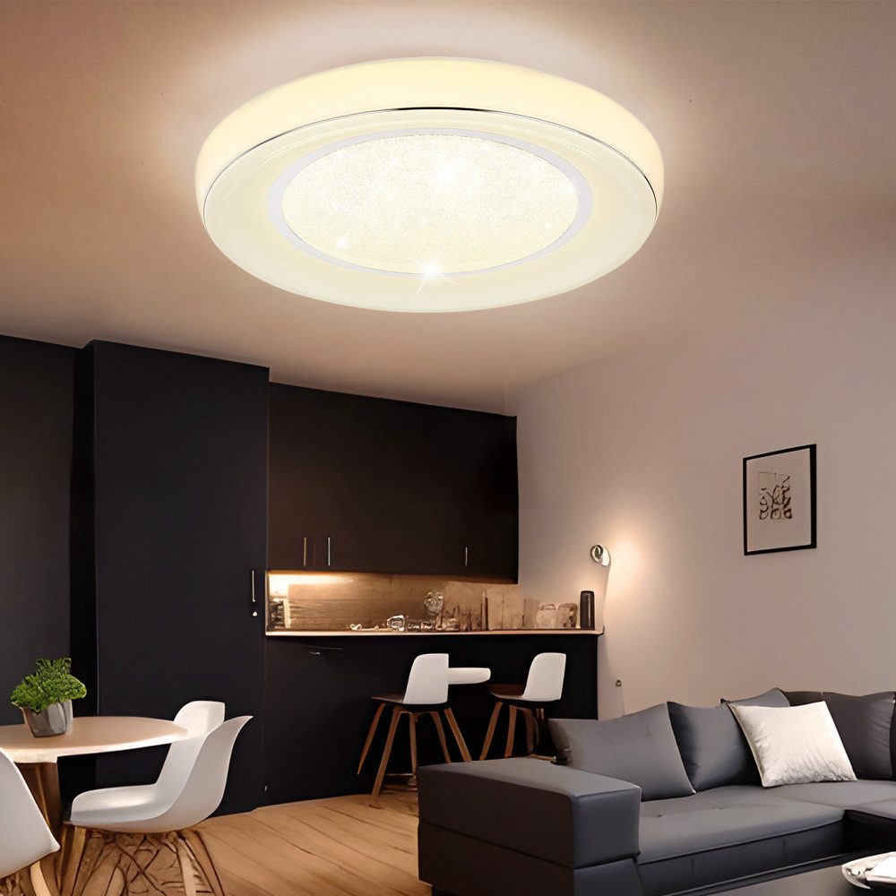 GLOBO LIGHTING LED Deckenleuchte, LED-Leuchtmittel fest verbaut, Warmweiß, Neutralweiß, Tageslichtweiß, LED Deckenleuchte dimmbar mit Fernbedienung
