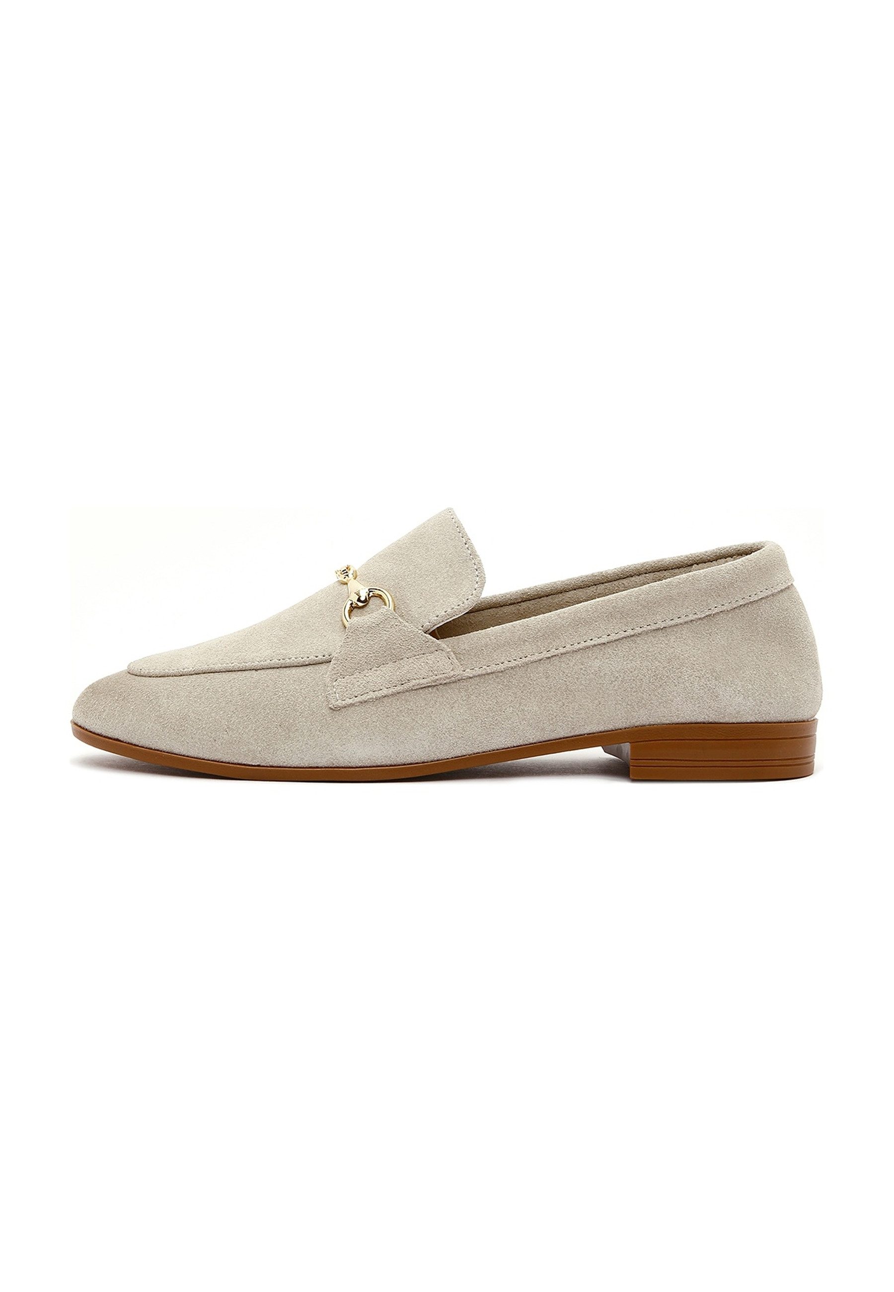 Derimod Maskuline Loafer aus Veloursleder Loafer Echtes Wildleder, Lederfutter, Slip-on-Stil, Metallischer Akzent