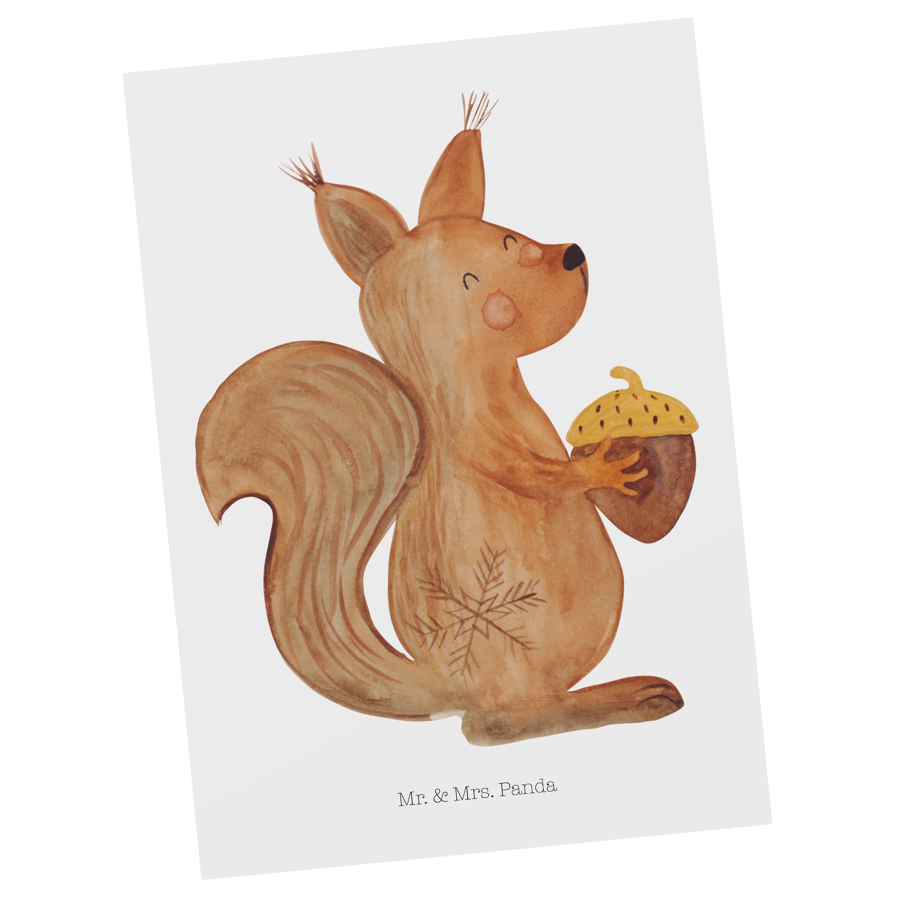- Geschenk, Weihnachtszeit - Weih Geburtstagskarte, Mr. Mrs. Weiß Panda Eichhörnchen Postkarte &