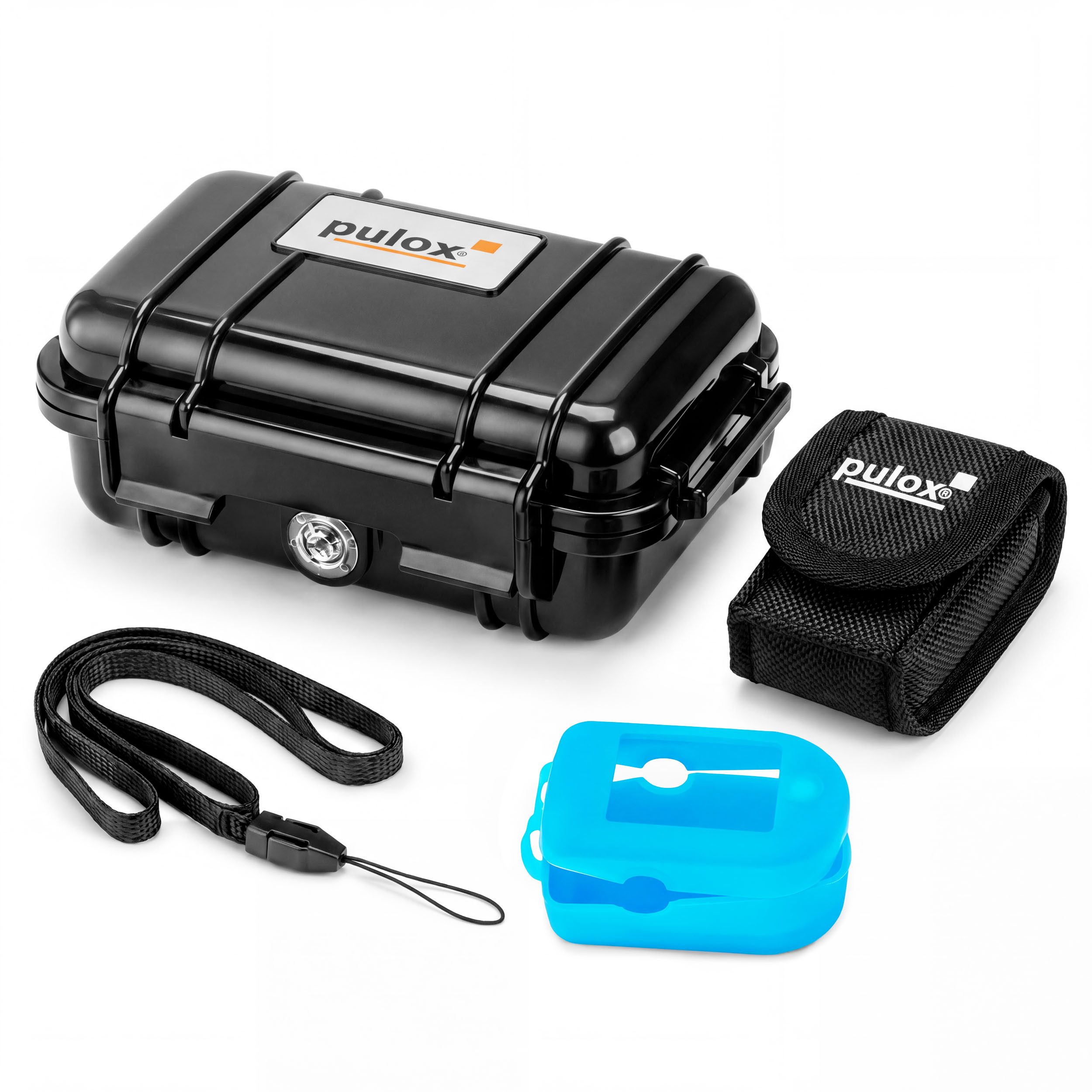pulox Pulsoximeter Pulsoximeter Zubehör-Kit – Case, Tasche, Silikonhülle & Trageband