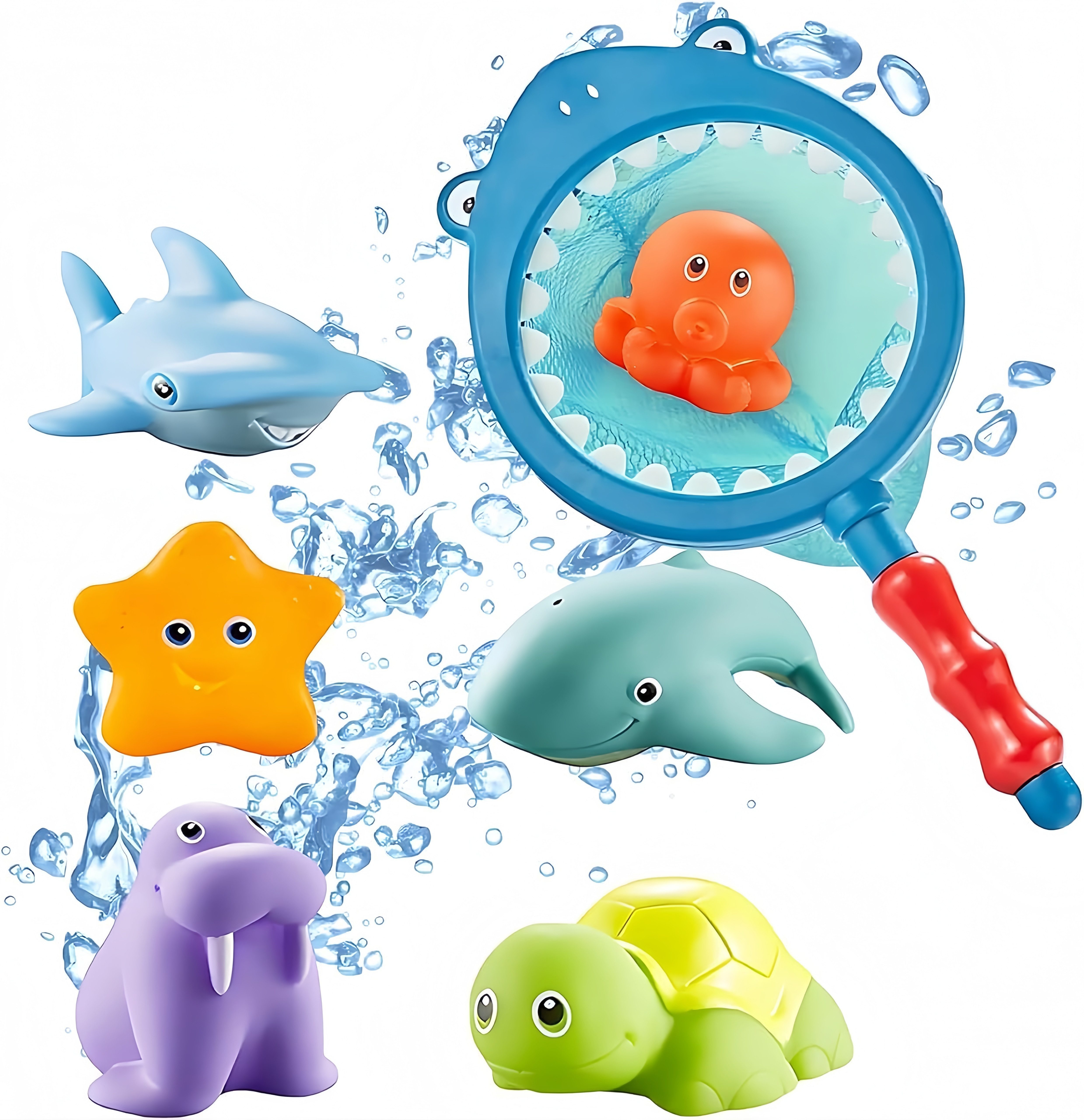 Badespielzeug 7-teiliges Badespielzeug Set für Kinder Badewanne und Pool