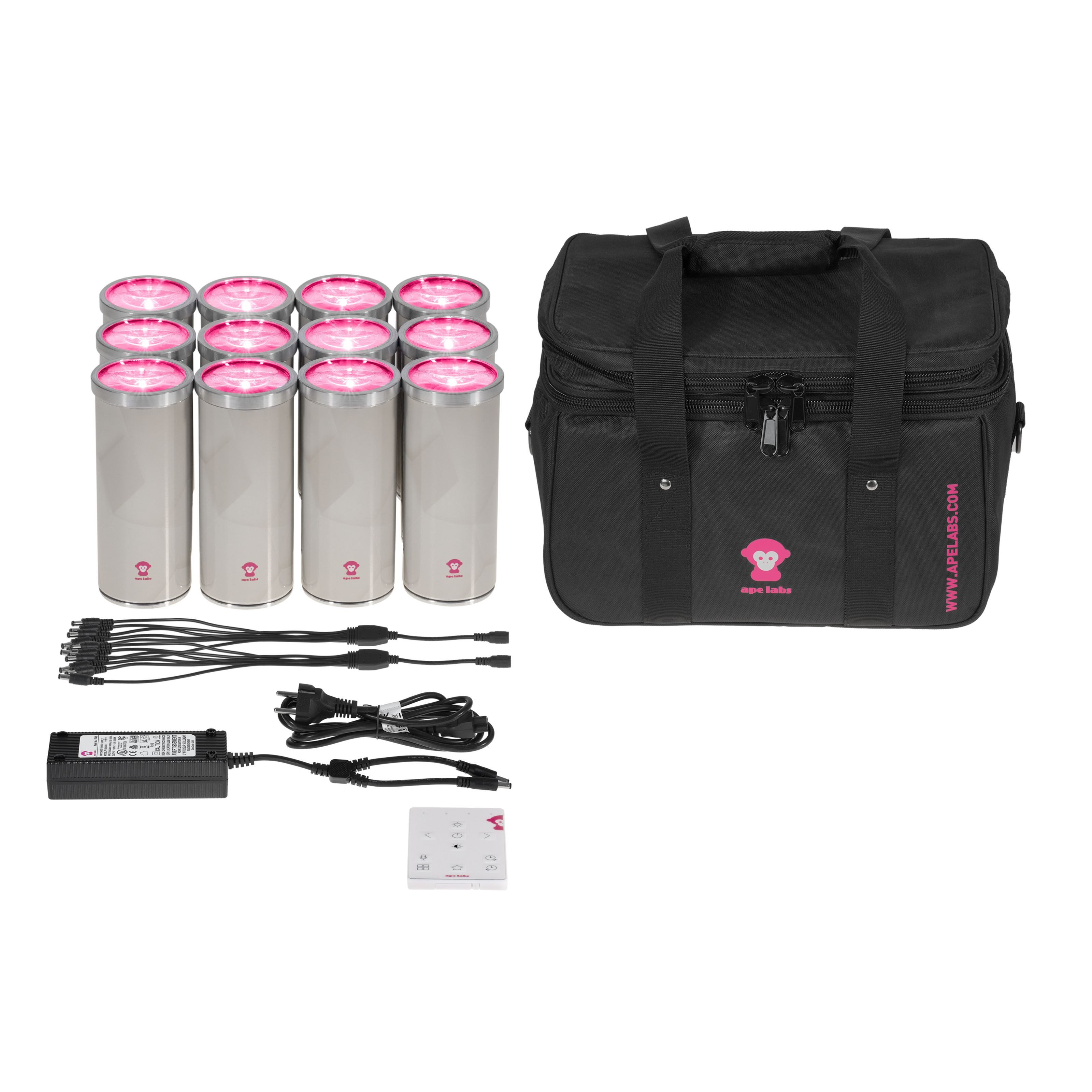 Ape Labs LED Scheinwerfer, LightCan V2 Tourpack 12 Softbag - creme - Akkubetriebener LED