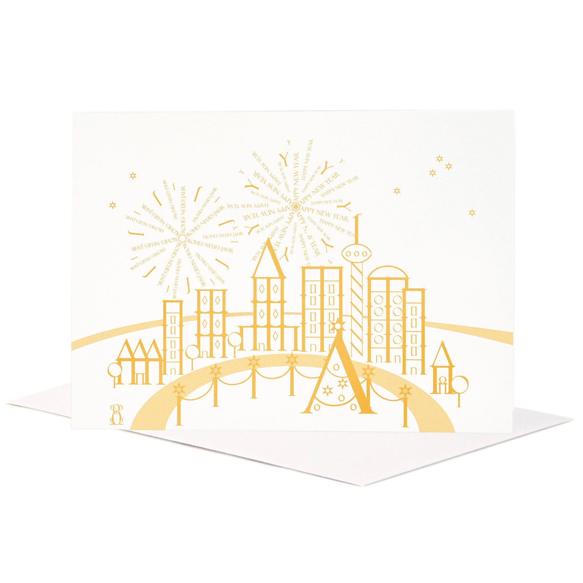 Umschlag) Buchstaben-Stadt (transparenter Grußkarte Hummingbird & Bow Grußkarte