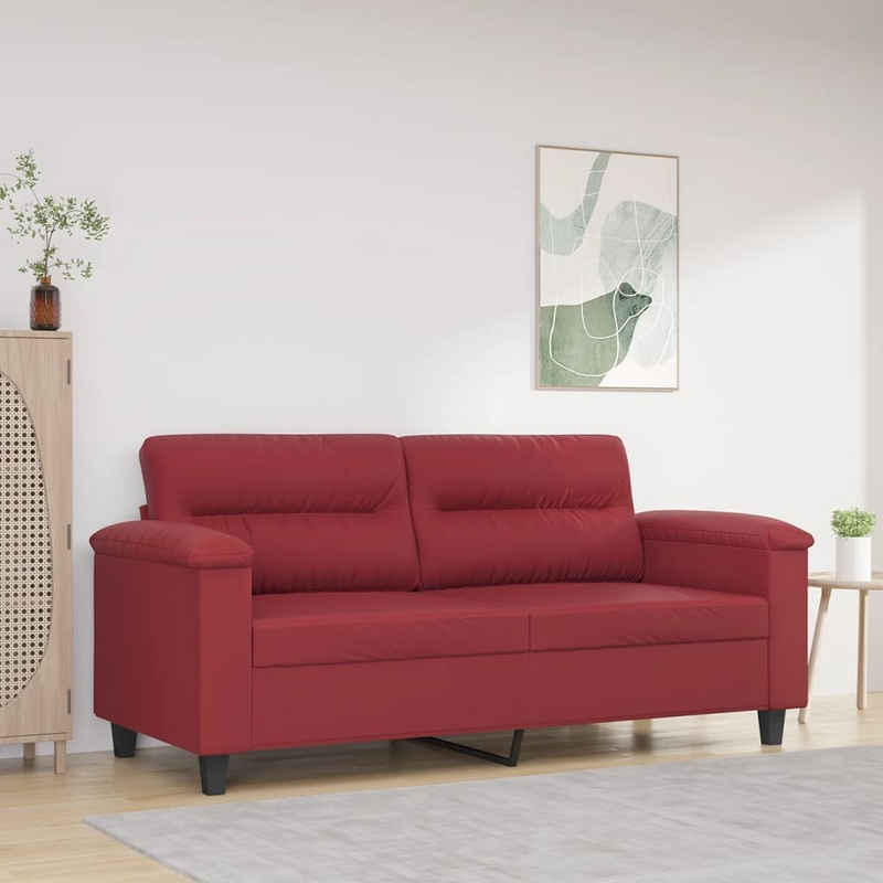 vidaXL Sofa 2-Sitzer-Sofa Weinrot 140 cm Kunstleder
