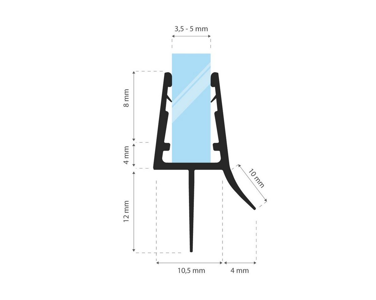 Thumbnail - STEIGNER Duschdichtung 30cm Vorgebogene Ersatzdichtung für Runddusche, L: 30 cm, (1 Stück Packung, Einzeldichtung), Glas...