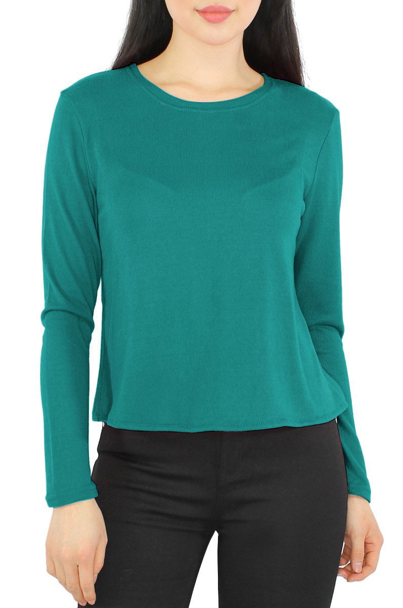 dy_mode Langarmshirt Damen Rundhals Shirt – günstig online kaufen