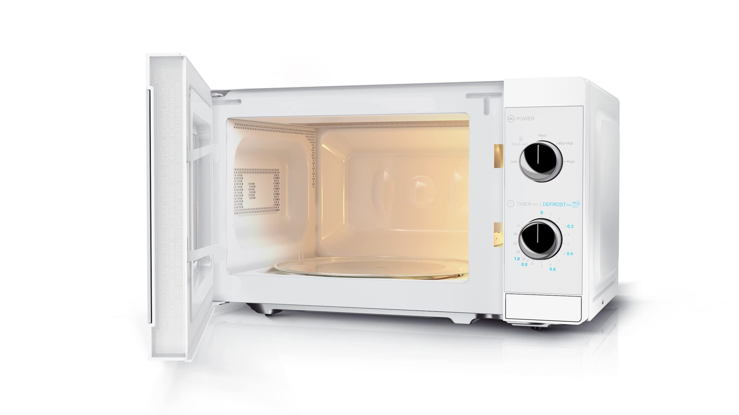 Sharp Mikrowelle YC-MS01E-C, 20L, 800W, Manuelle Steuerung, 5 Stufen, Kristallweiß