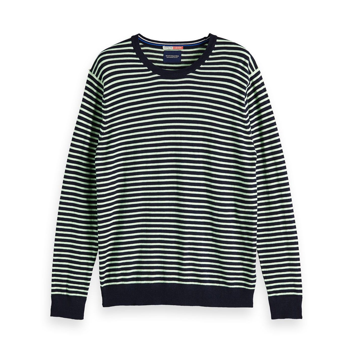 Fleecepullover Scotch & Soda Herren Pullover Ams Blauw cotton cashmere knit 147632