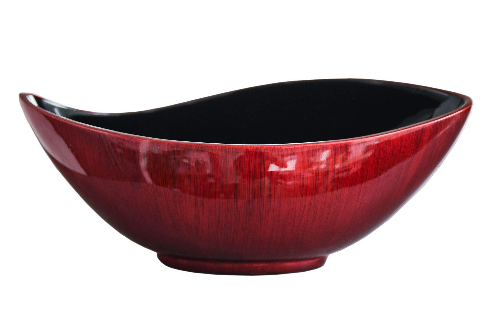 VIVANNO Pflanzschale Fiberglas MONDANA Schale - Rot Hochglanz Mit Muster (1 günstig online kaufen