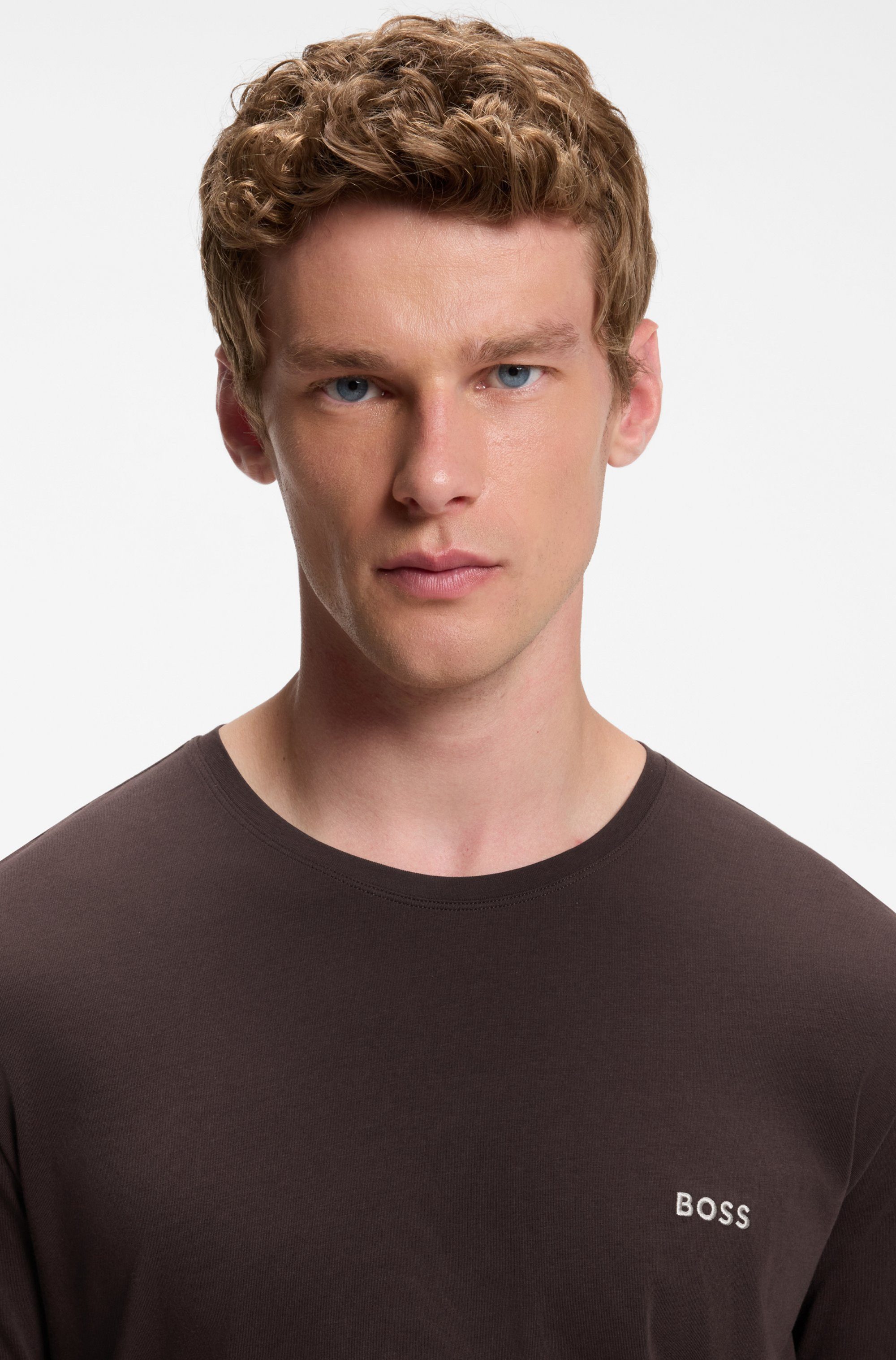 BOSS Langarmshirt Mix&Match LS mit Logoschriftzug