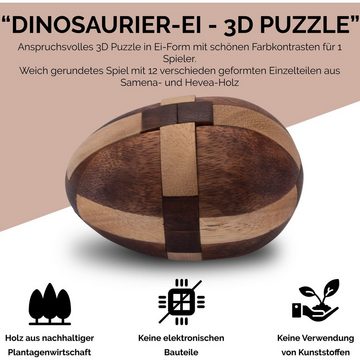 Logoplay Holzspiele Spiel, Dinosaurier-Ei - 3D Puzzle - Knobelspiel aus Holz Holzspielzeug