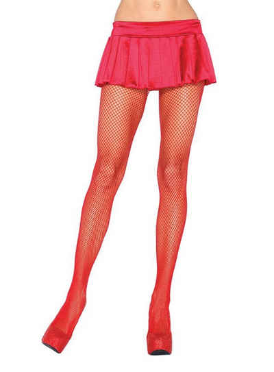 Leg Avenue Kostüm Netzstrumpfhose rot, Unverzichtbares Accessoire für Damen, vielseitig kombinierbares Kostümzubehör