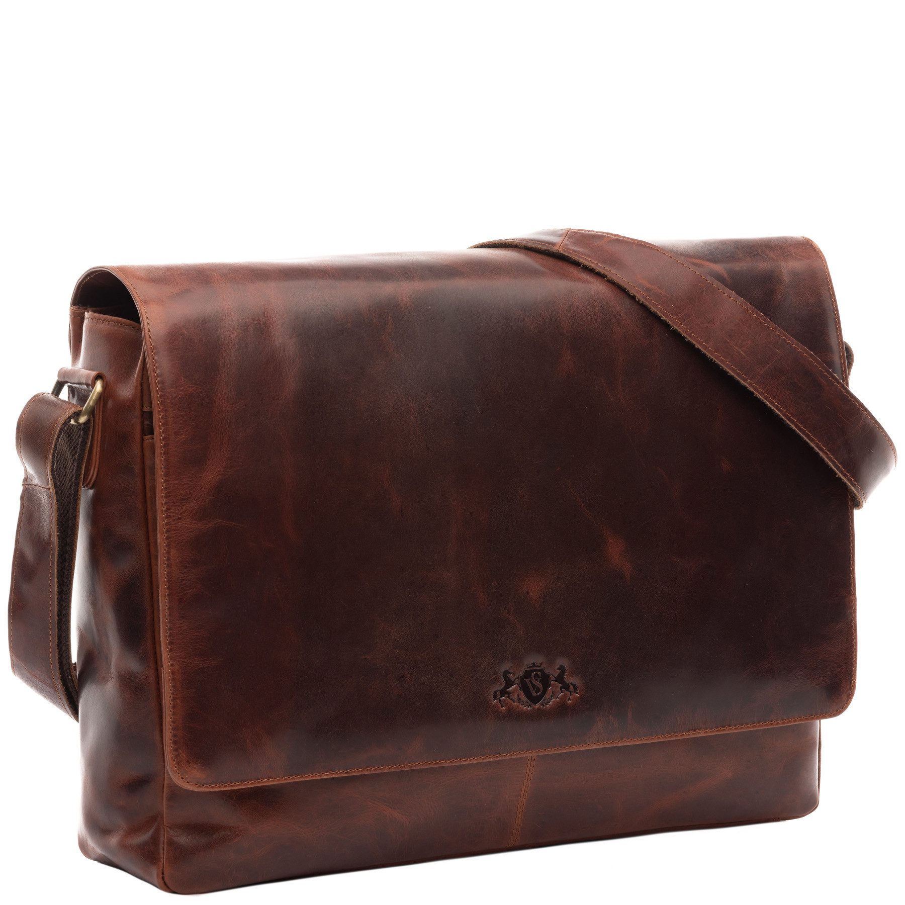 Messenger Bag SPENCER groß Laptop-Tasche 15 Zoll echt Leder
