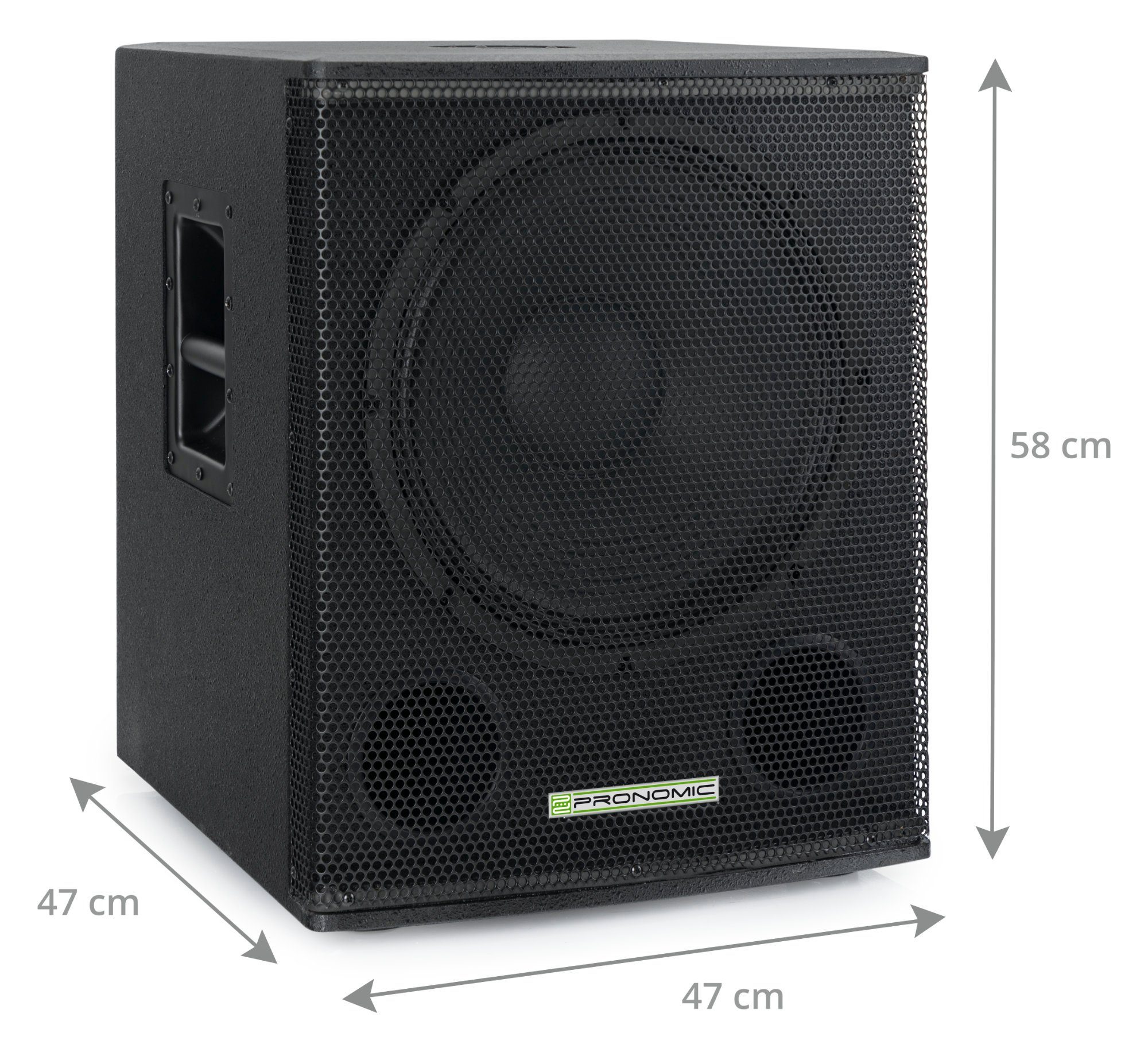 Pronomic SA-15 SUB Aktiv Subwoofer - 1x 15" Speaker mit Bassreflex-Öffnungen Subwoofer (Nein, 700 W, max. SPL: 128 dB - 35mm-Flansch) – Bild 4 von 5