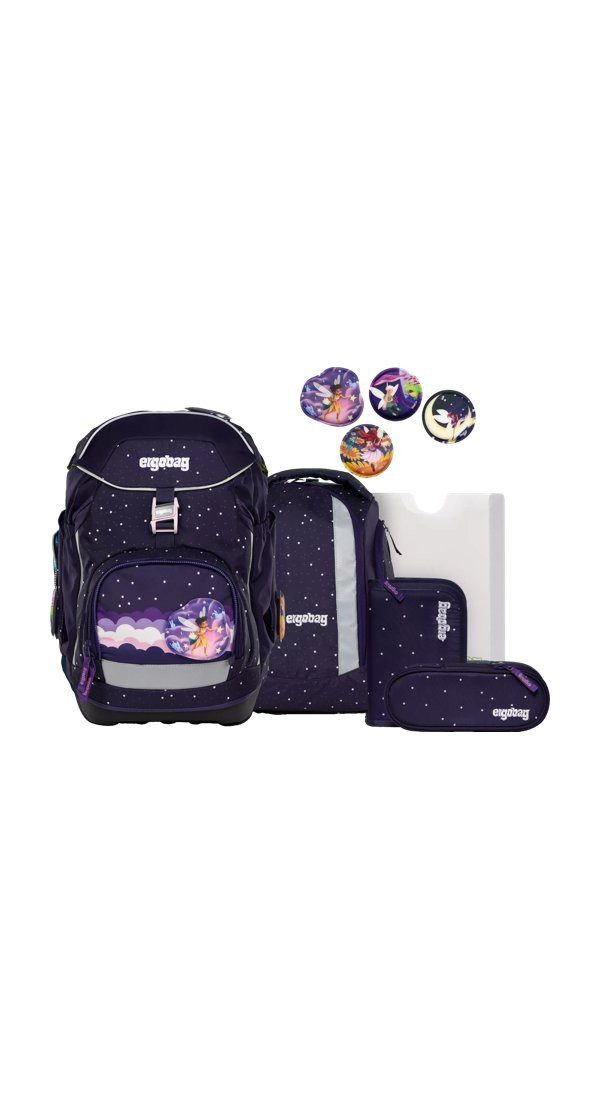 ergobag Schulranzen pack Set (6-tlg., 6-teiliges Set), größenverstellbares Rückensystem