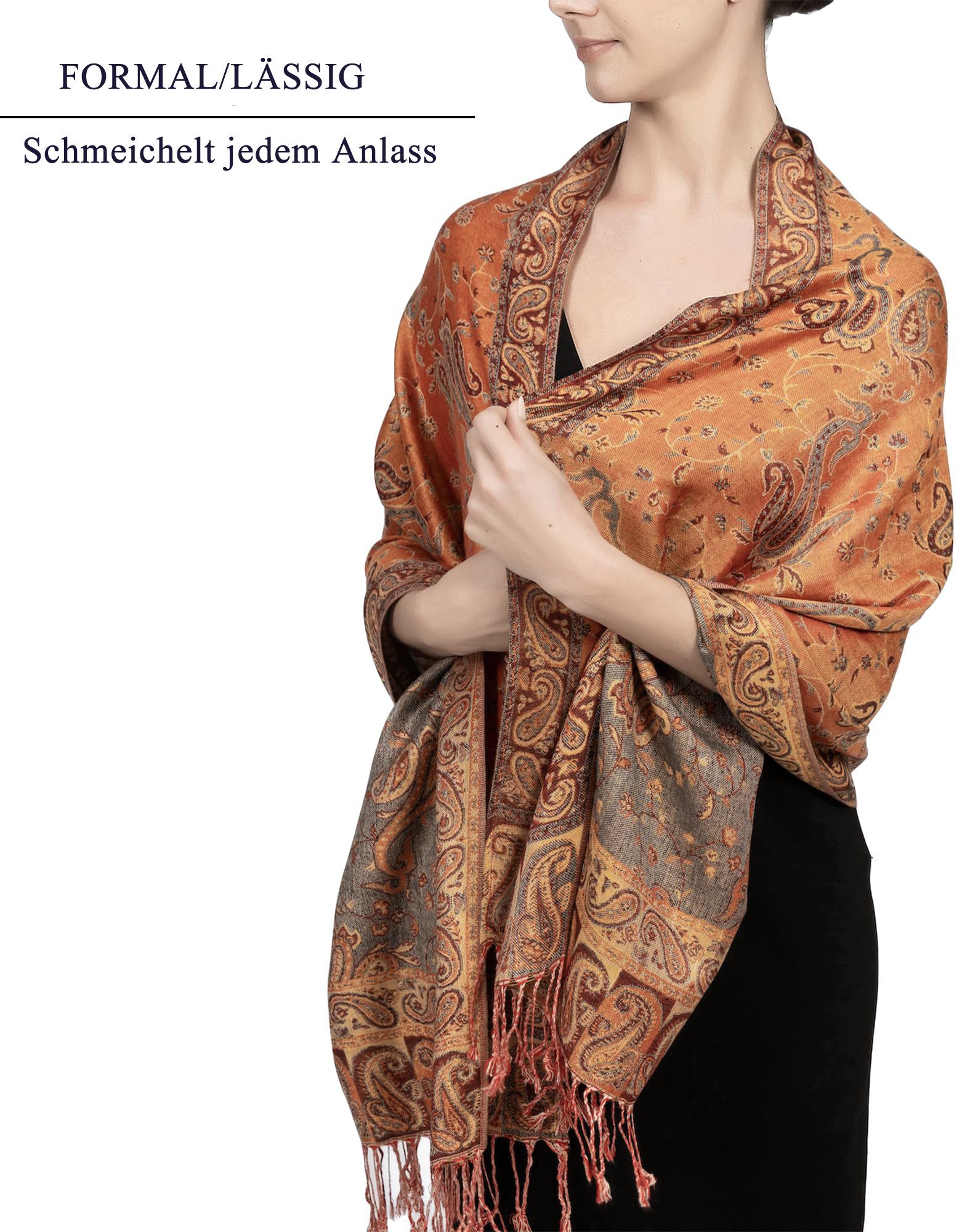 Coonoor Modeschal Damen Kaschmirimitat-Schal, Elegant Weich Schultertuch Schal, Schals und Umhänge für Abendkleider, Festivals und alle Anlässe