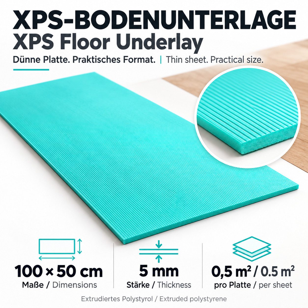 IKHEMalarka Dämmunterlage Unterlage Fußboden Bodenplatten Dämmunterlagen, (60-St), 5mm - 30qm - 60 Stück Trittschalldämmung Dämmung