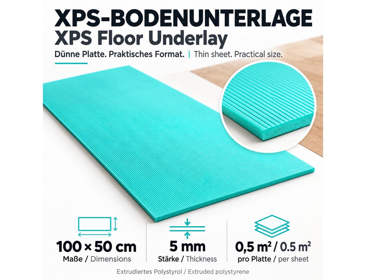 IKHEMalarka Dämmunterlage Unterlage Fußboden Bodenplatten Dämmunterlagen, (60-St), 5mm - 30qm - 60 Stück Trittschalldämmung Dämmung
