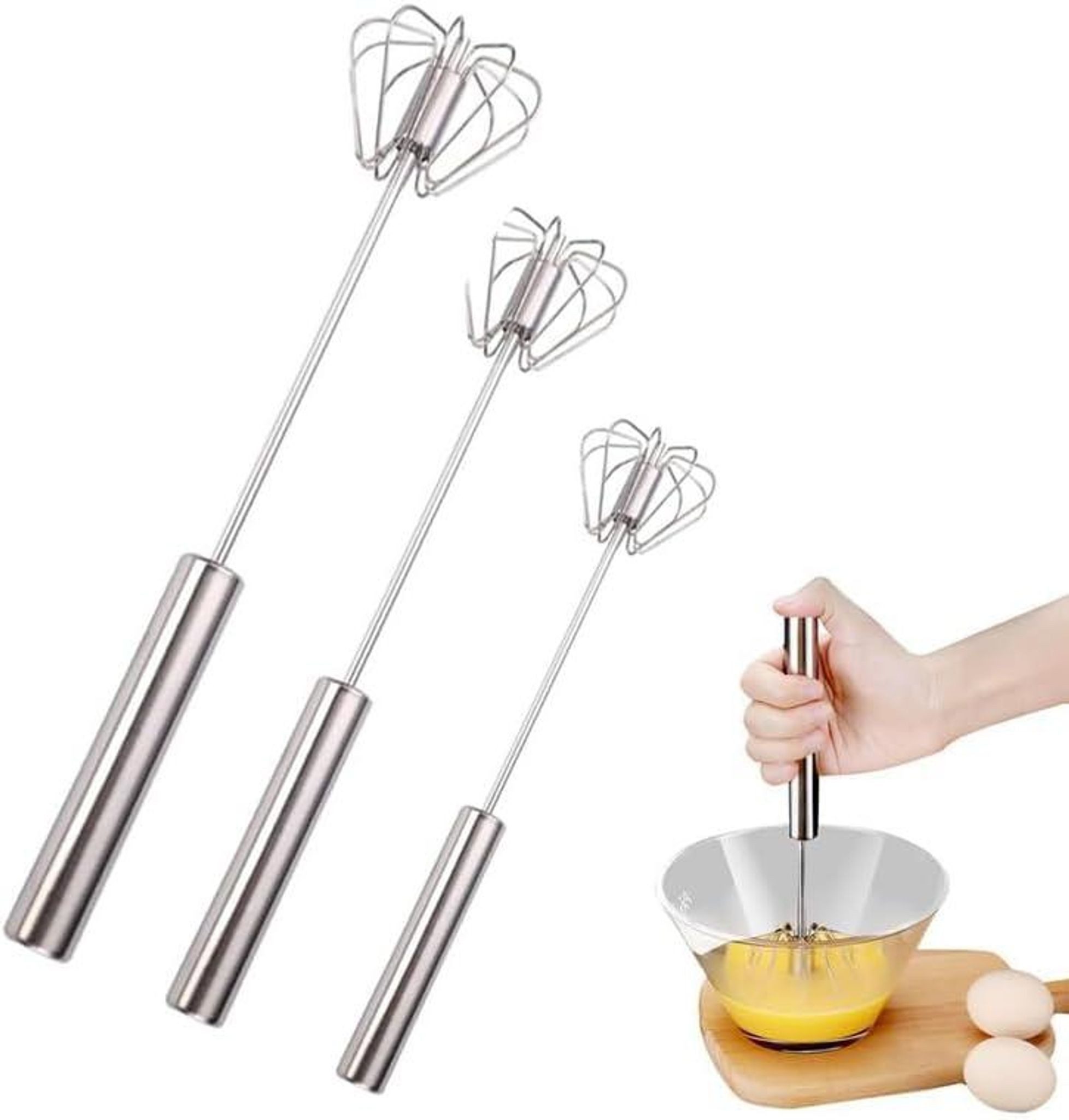 FELIXLEO Stabmixer 3 Stück Handmixer Edelstahl Schneebesen halbautomatisch für Küche