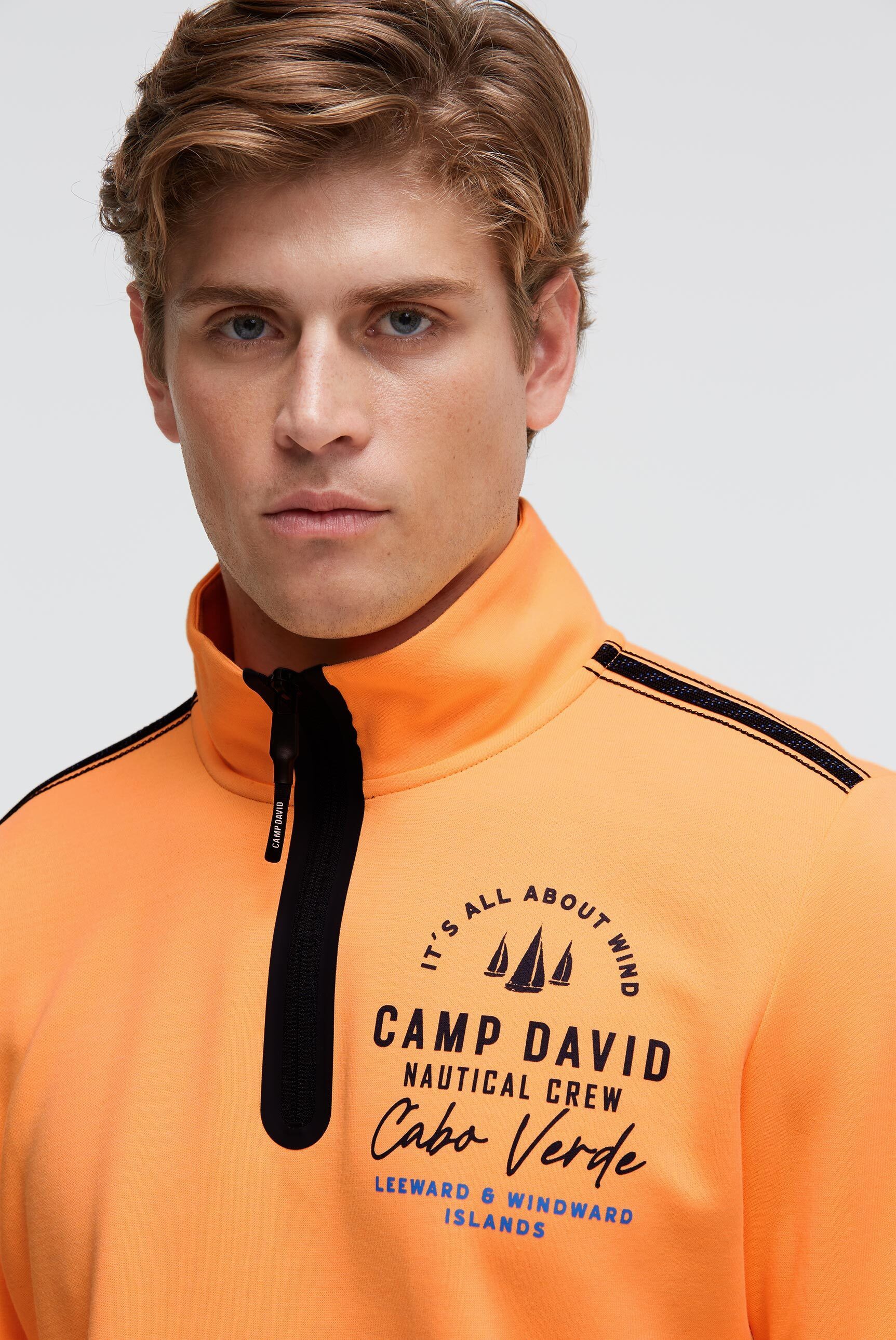 CAMP DAVID Sweater mit Reißverschluss-Taschen
