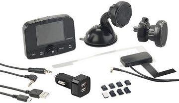 auvisio FMX-640.dab Kfz-DAB+ Empfänger FM-Transmitter Bluetooth Freisprechen KFZ-Transmitter Micro-USB, 3,5-mm-Klinke, Micro-SD zu Micro-USB, MP3 Wiedergabe von microSD-Karte, Audio-Übertragung per UKW-Signal