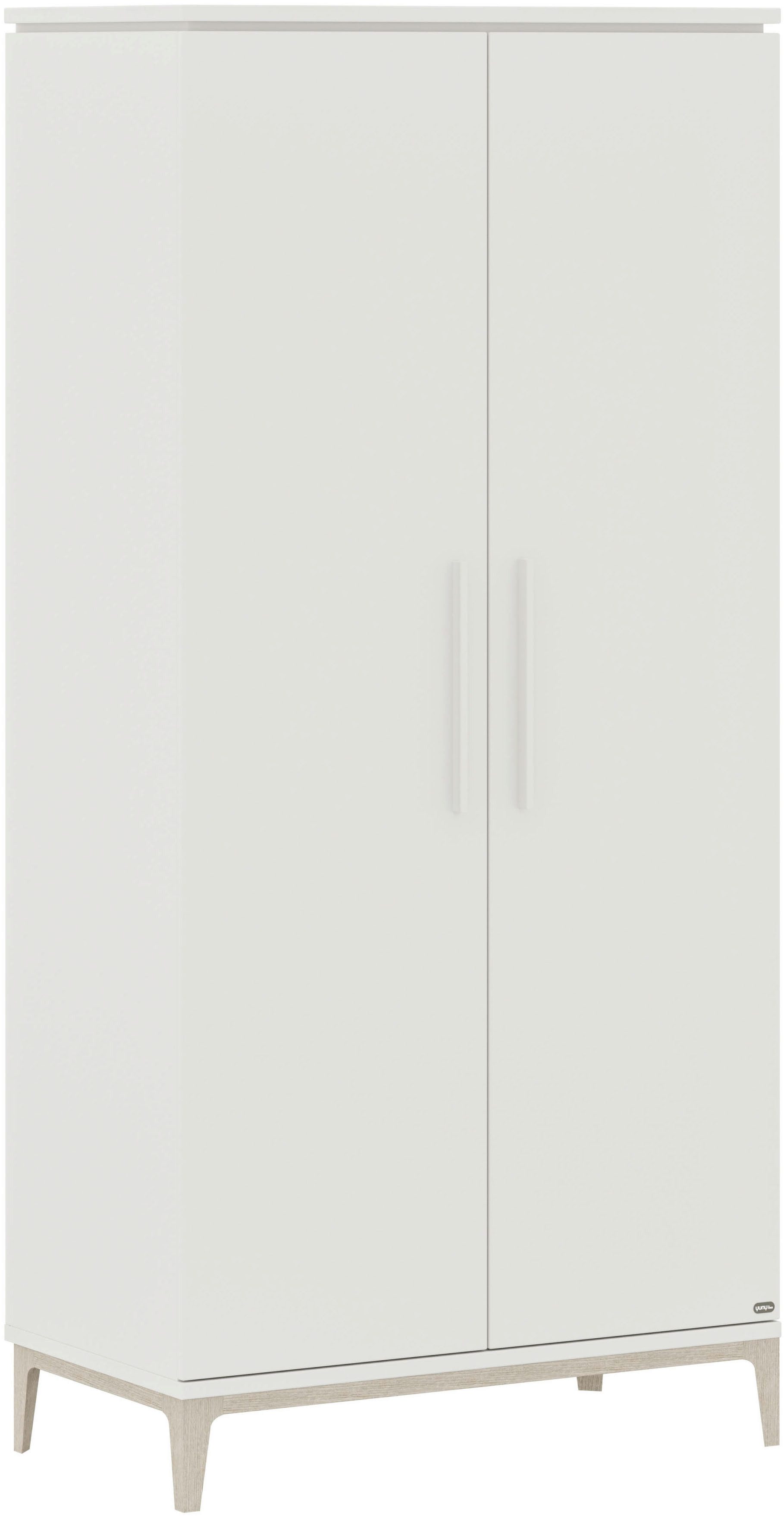 PAIDI Kleiderschrank CUTIE LEA in Weiß, verschiedene Größen, Türen mit Soft-Close-Funktion (B/H/T ca. 95-131/200/52cm, mit 2 oder 3 Türen, Off-White) stabiler Drehtürenschrank aus Holz, mit Kleiderstangen & Einlegeböden