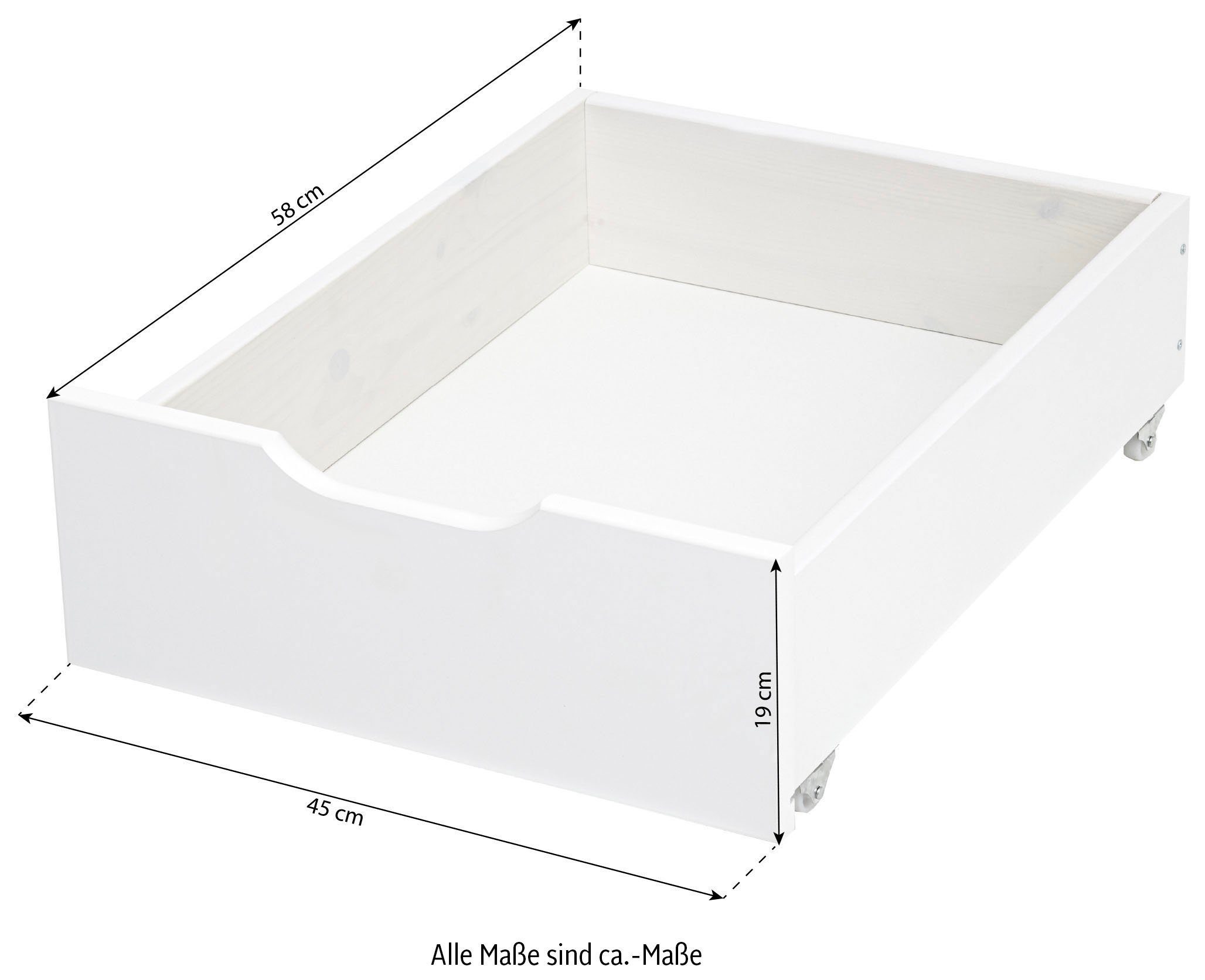 Hoppekids JUMBO drawer, on casters, white, 2 pieces