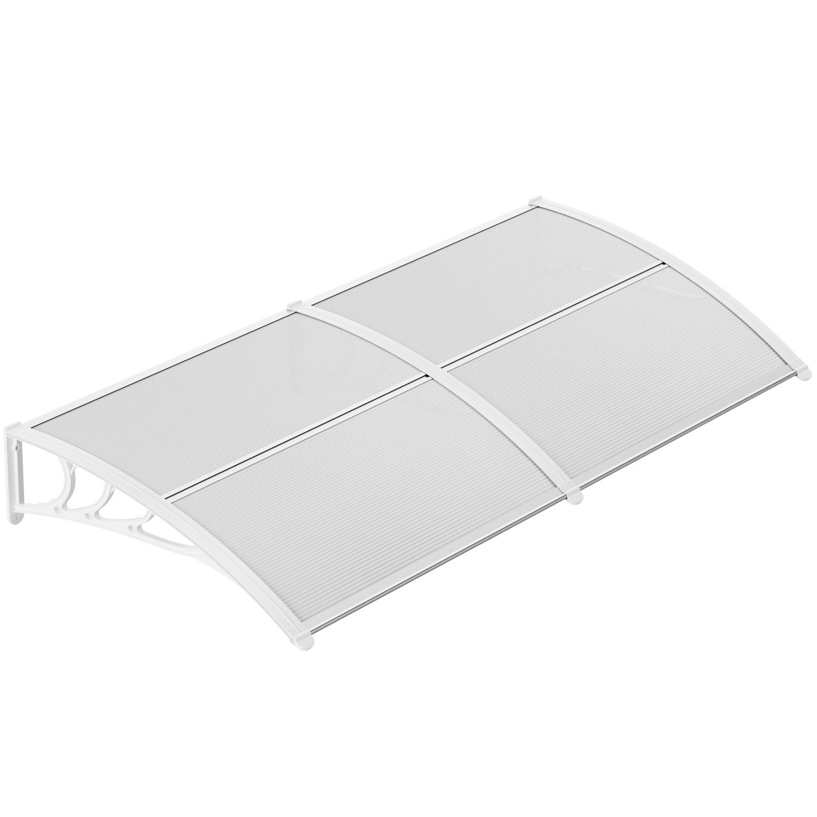 TLGREEN Vordach für Haustür, (190 * 98.5cm Haustürvordach, Pultbogenvordach aus Transparent Polycarbonat und Aluminium Rahmen), für draußen Sonnenschutz Regenschutz