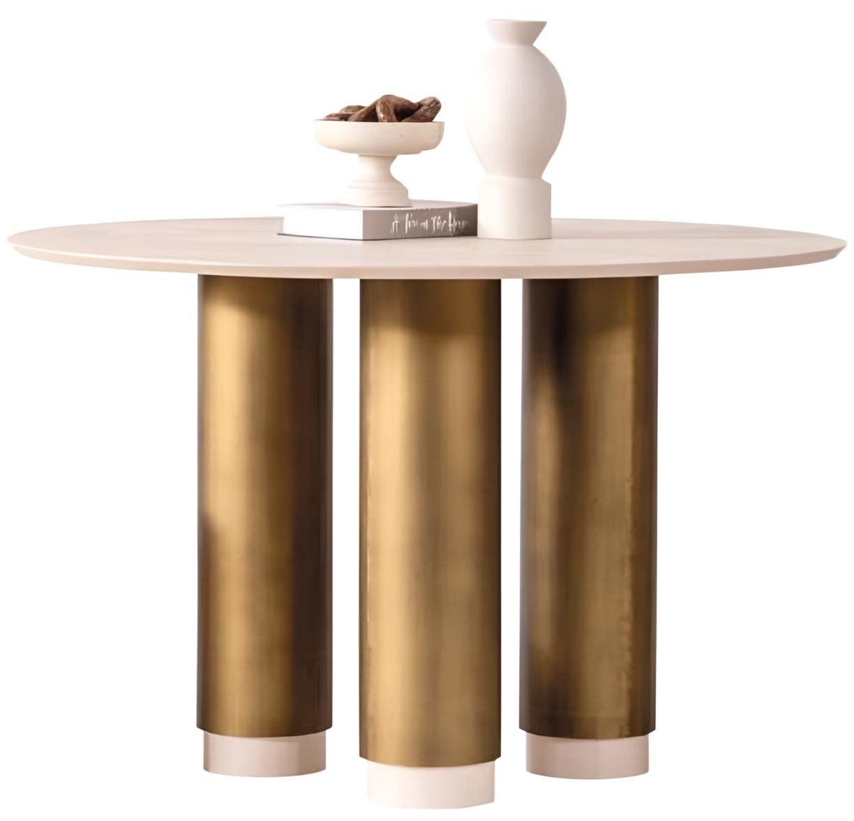 JVmoebel Esstisch Exklusiver Rundtisch Esszimmer Designer Weiße Tischplatte, Made in Europa