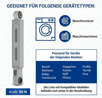 VIOKS Vibrationsdämpfer Stoßdämpfer Ersatz für Bosch 00742719, (1-St), 90N mit 2 Hülsen für Waschmaschine Waschtrockner