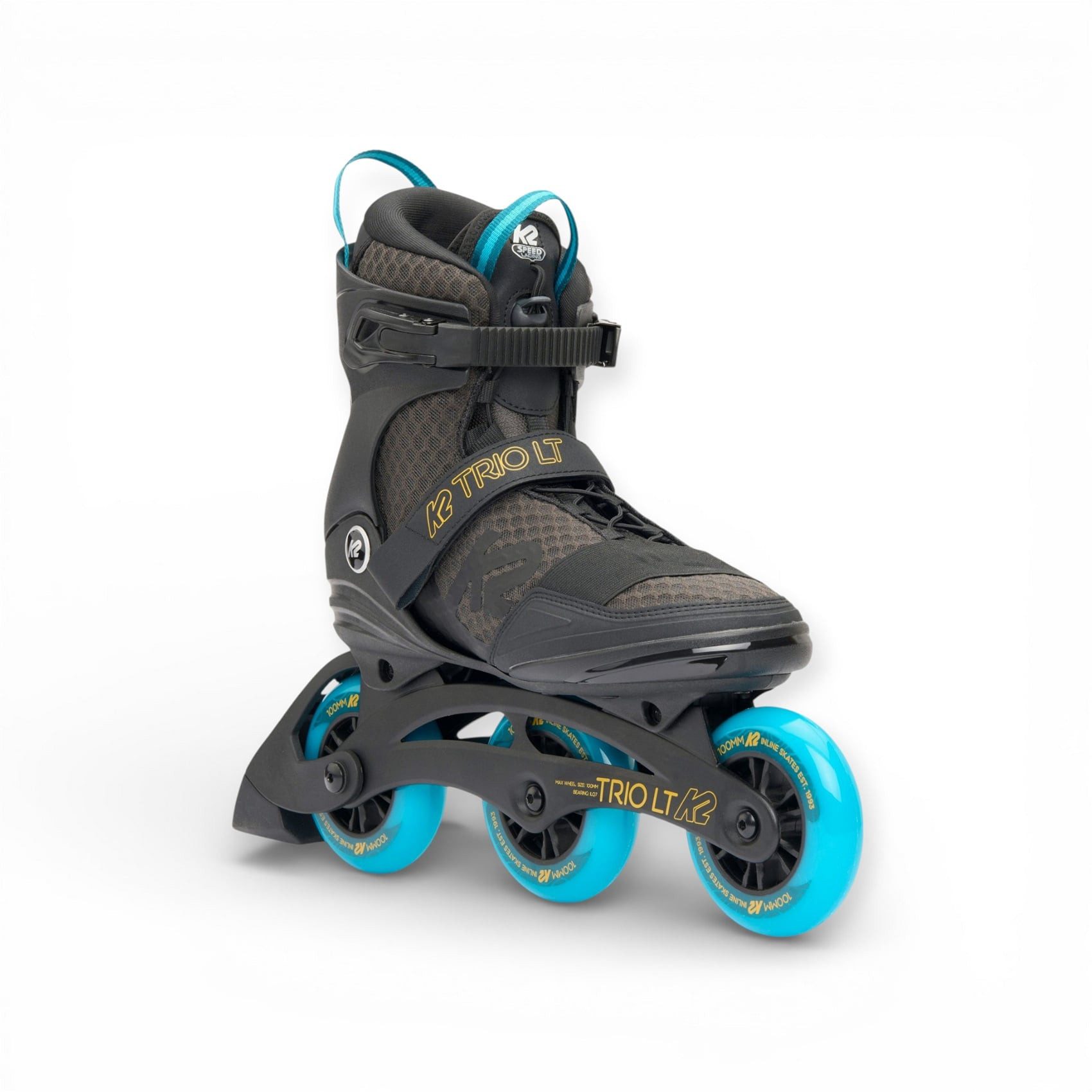 K2 Inlineskates Trio LT 100 (Rollen: 100mm/83A, Kugellager: ILQ 7) schwarz/blau