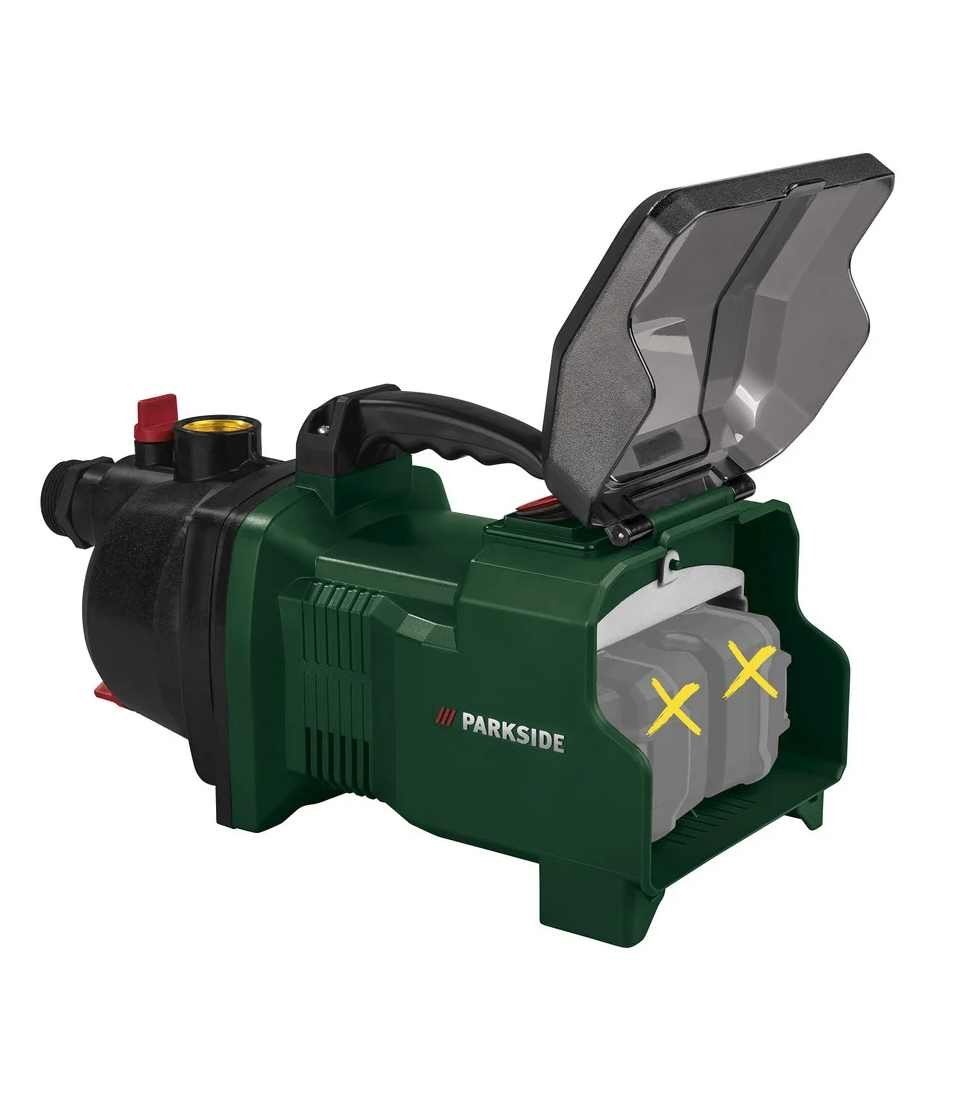Parkside Akku-Gartenpumpe 40V Akku-Gartenpumpe PGPA 40-Li + 2 x Akku / Ladegerät + Saugschlauch