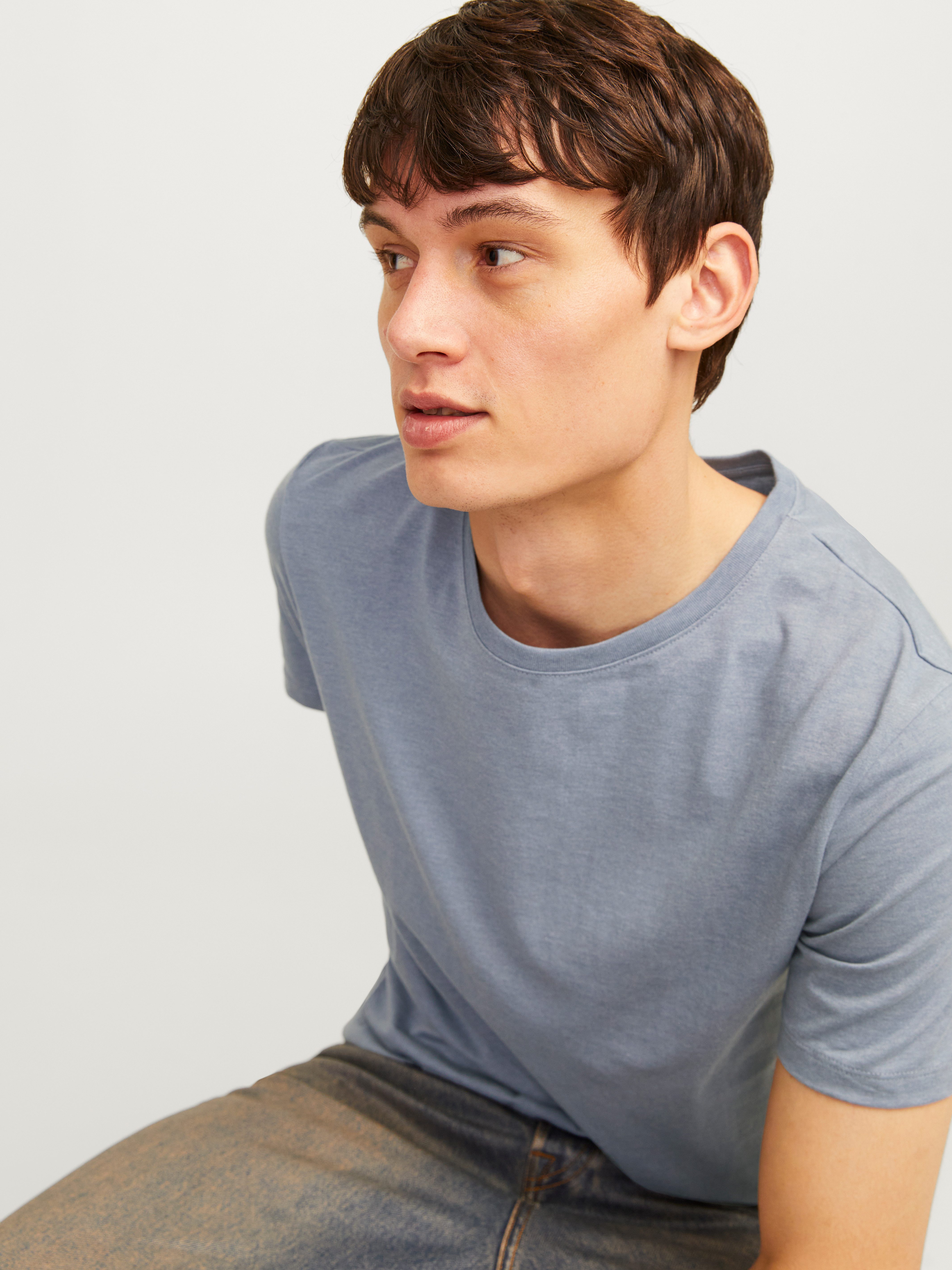 Jack & Jones Rundhalsshirt JJEORGANIC MELANGE TEE SS O-NECK NOOS Baumwollmischung, regular fit