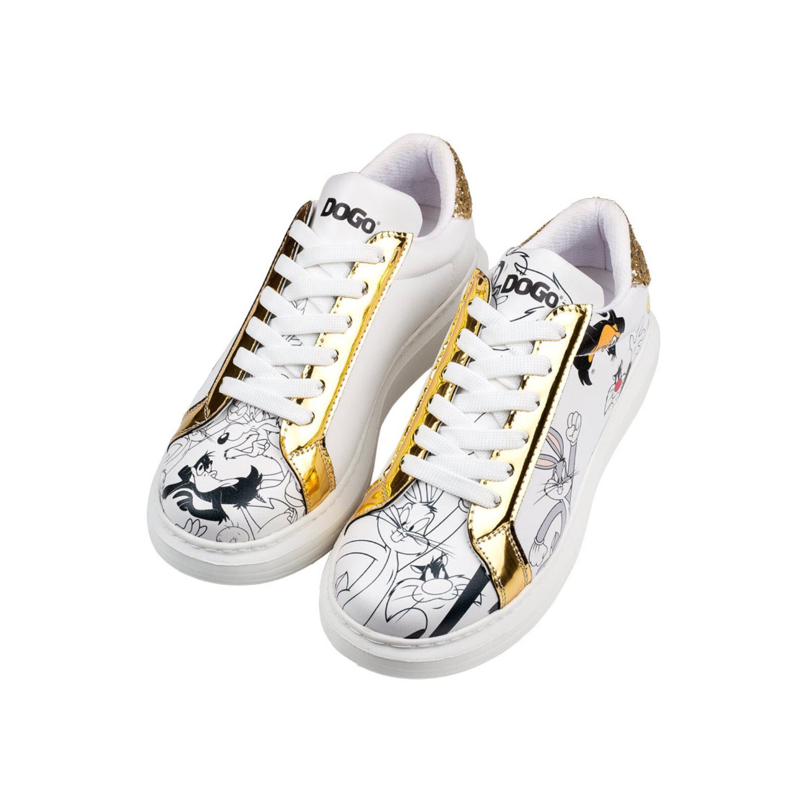 DOGO Verona Low-Top Sneaker Looney Tunes Chasing Tunes Damen Sneaker Sneaker Handgefertigt