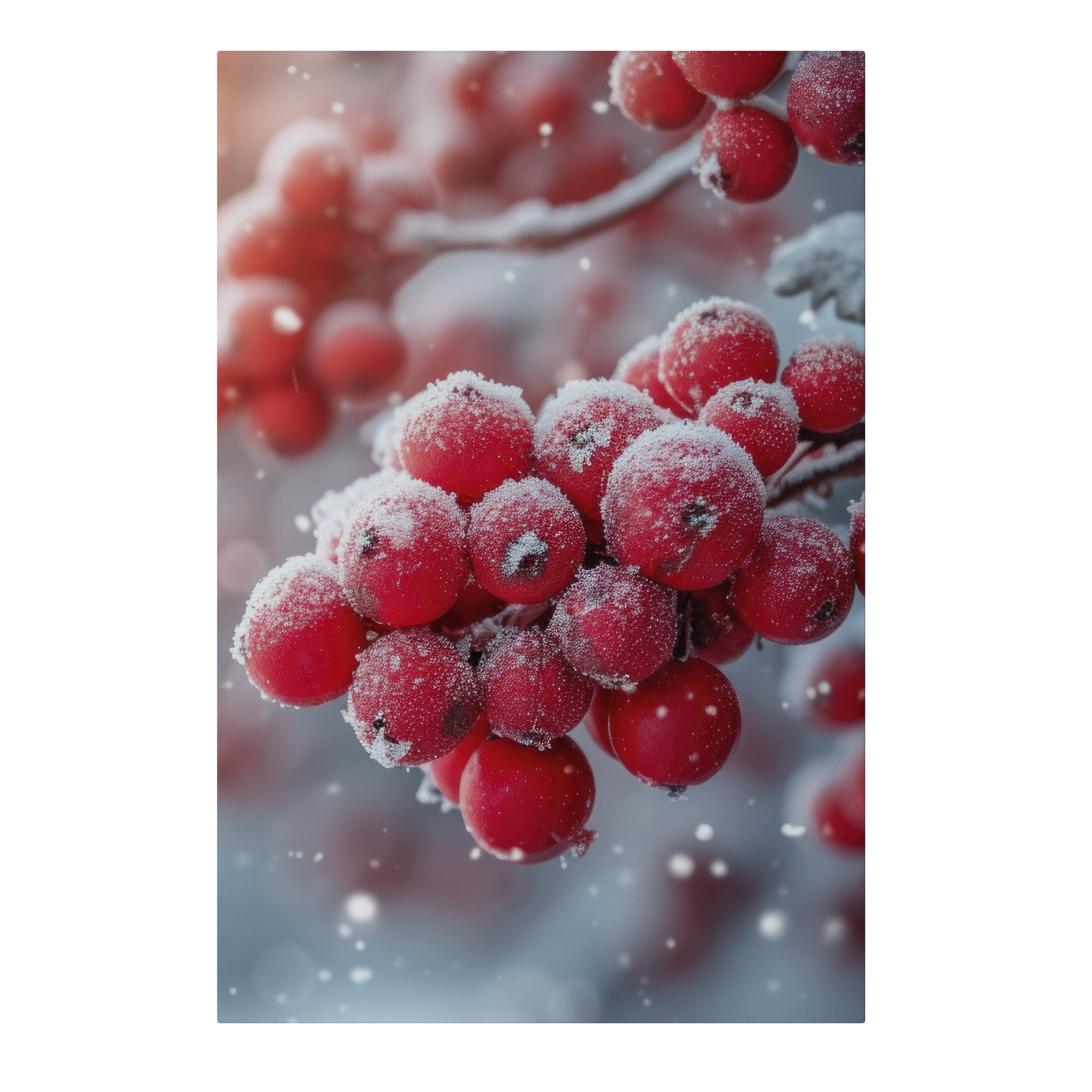 SPACEREBELS Leinwandbild WINTER'S CRIMSON TREASURES, Blumen & Pflanzen (1 St), 3 cm Keilrahmen, Baumwollleinwand