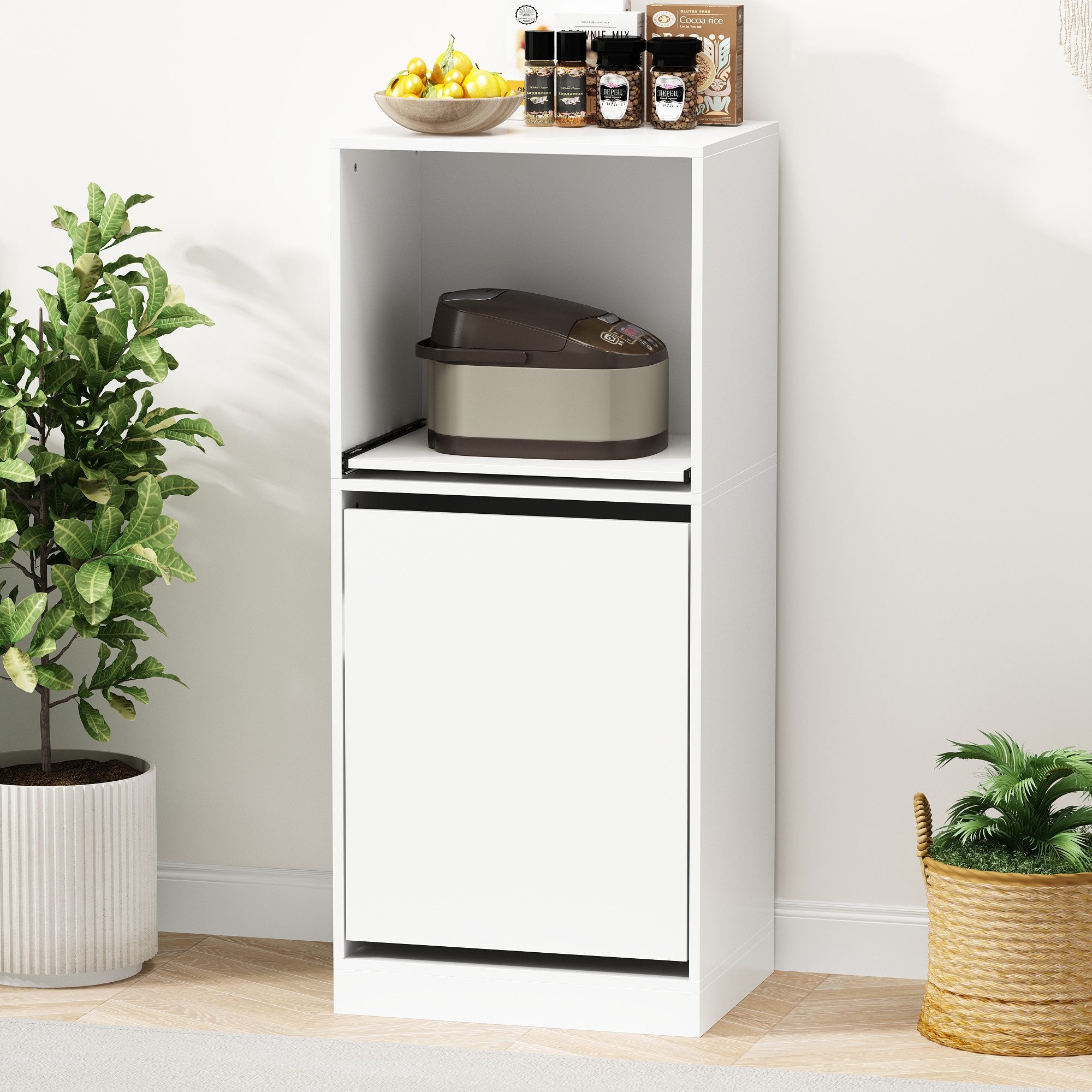 FUFU&GAGA Sideboard Kleinlagerschrank,116 x 50 x 40 cm, weiß, MDF günstig online kaufen