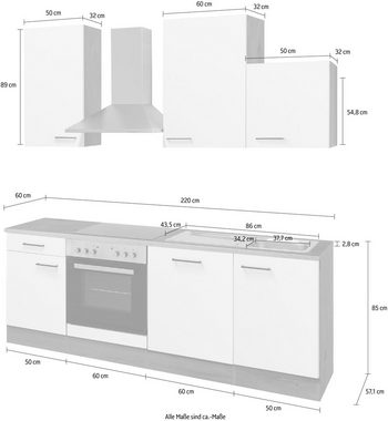 Flex-Well Küche Vintea, wahlweise mit E-Geräten, Gesamtbreite 220 cm