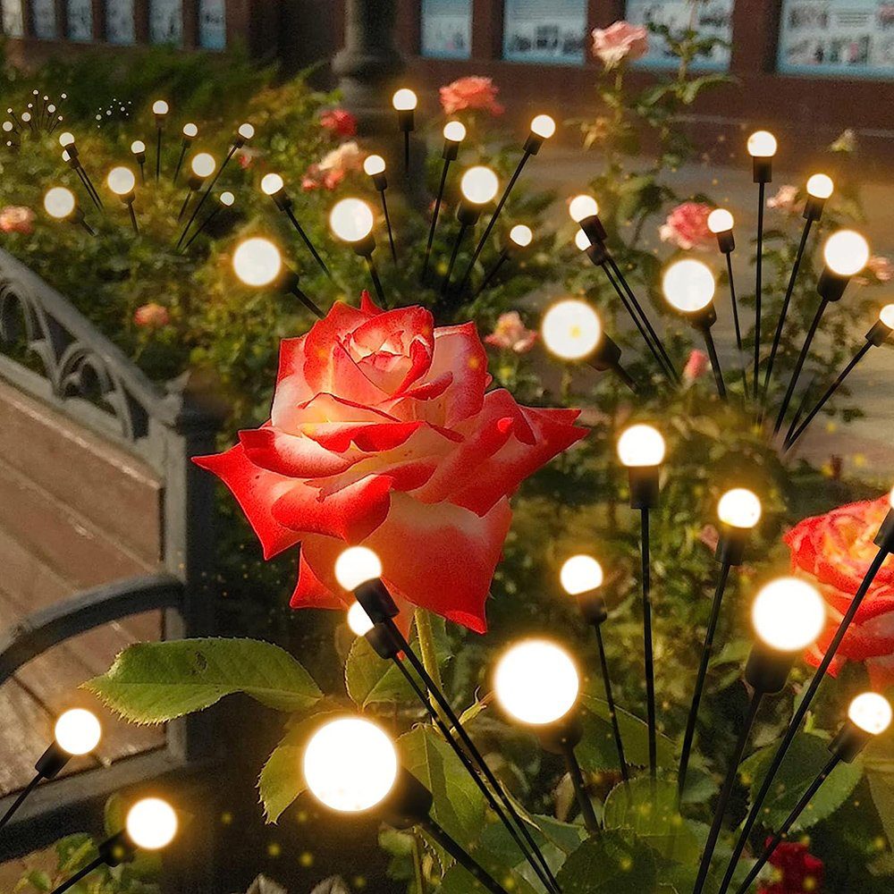 MUPOO LED Led Warmweißes/Multicolor 8 Deko mit lichterketten Gartenleuchte Leuchte Modi Garten wasserdicht 4 Timer, pack mit Fernbedienung IP65, Glühwürmchen 8Modi, IP65 Warmweißes