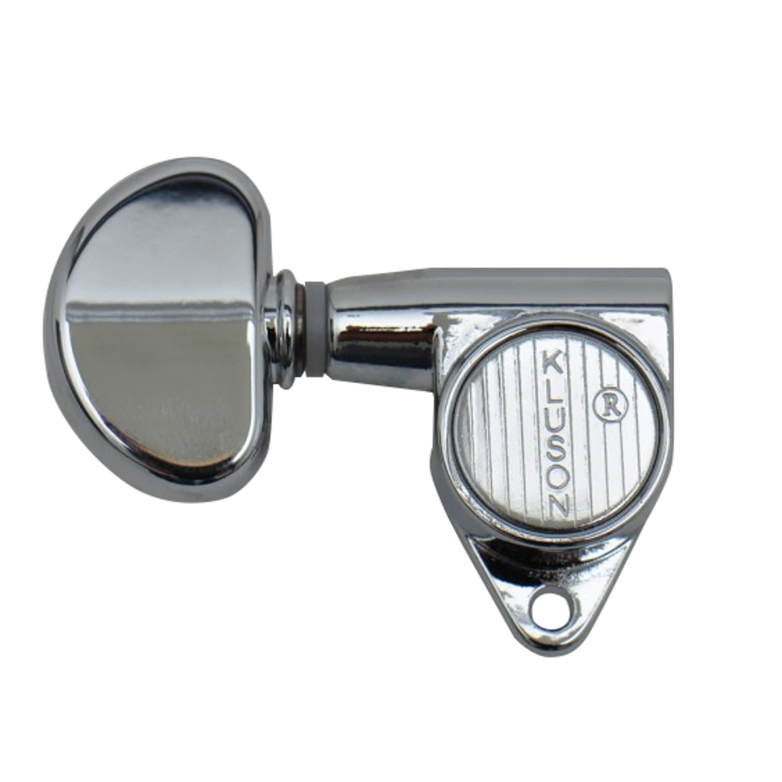 Kluson Gitarrenmechanik-Set, (ersatzteile für Gitarren, Mechaniken), MLG33C Lockheads Kidney 3+3 Chrome - Gitarren Mechanik