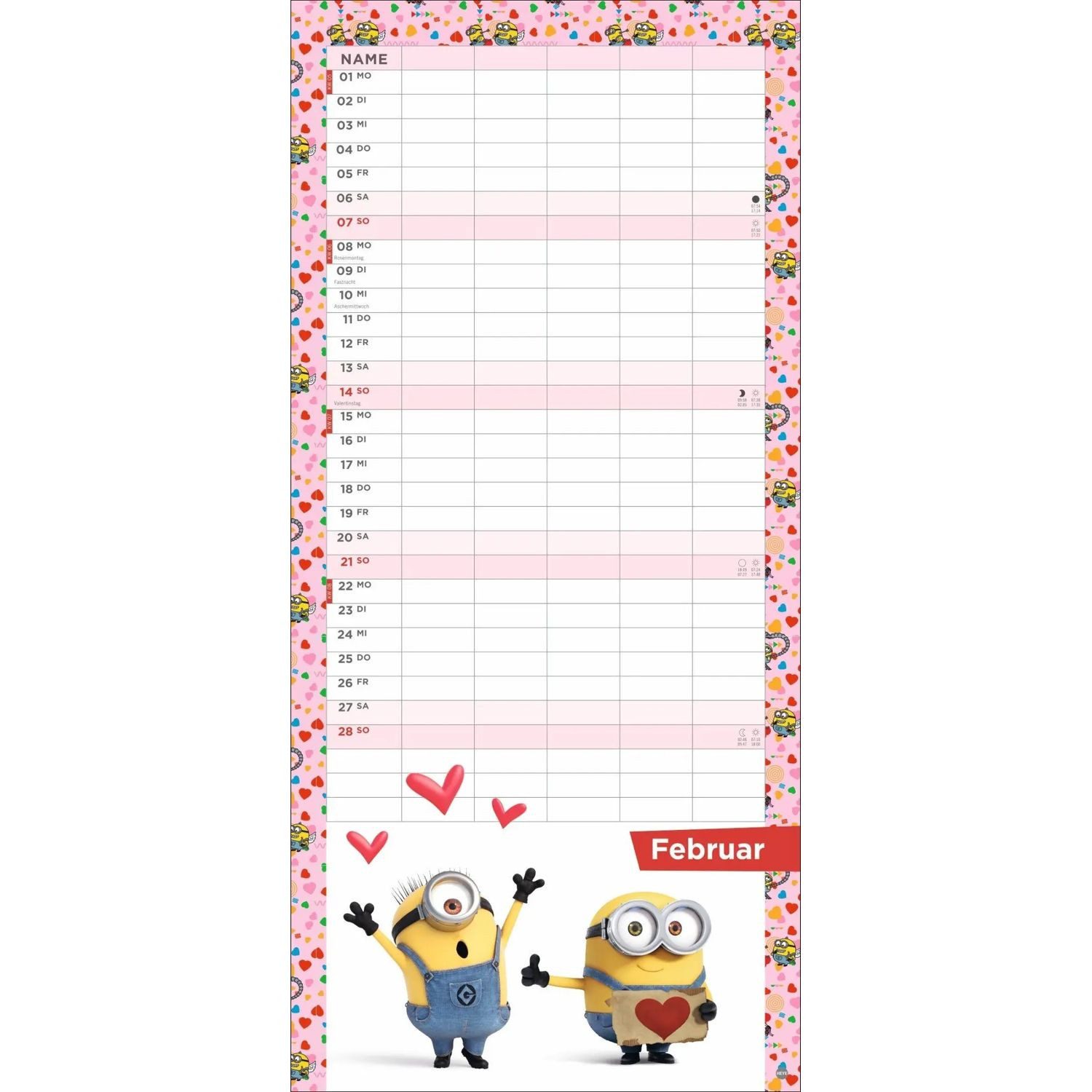 HEYE Wandkalender Minions Familienplaner 2027