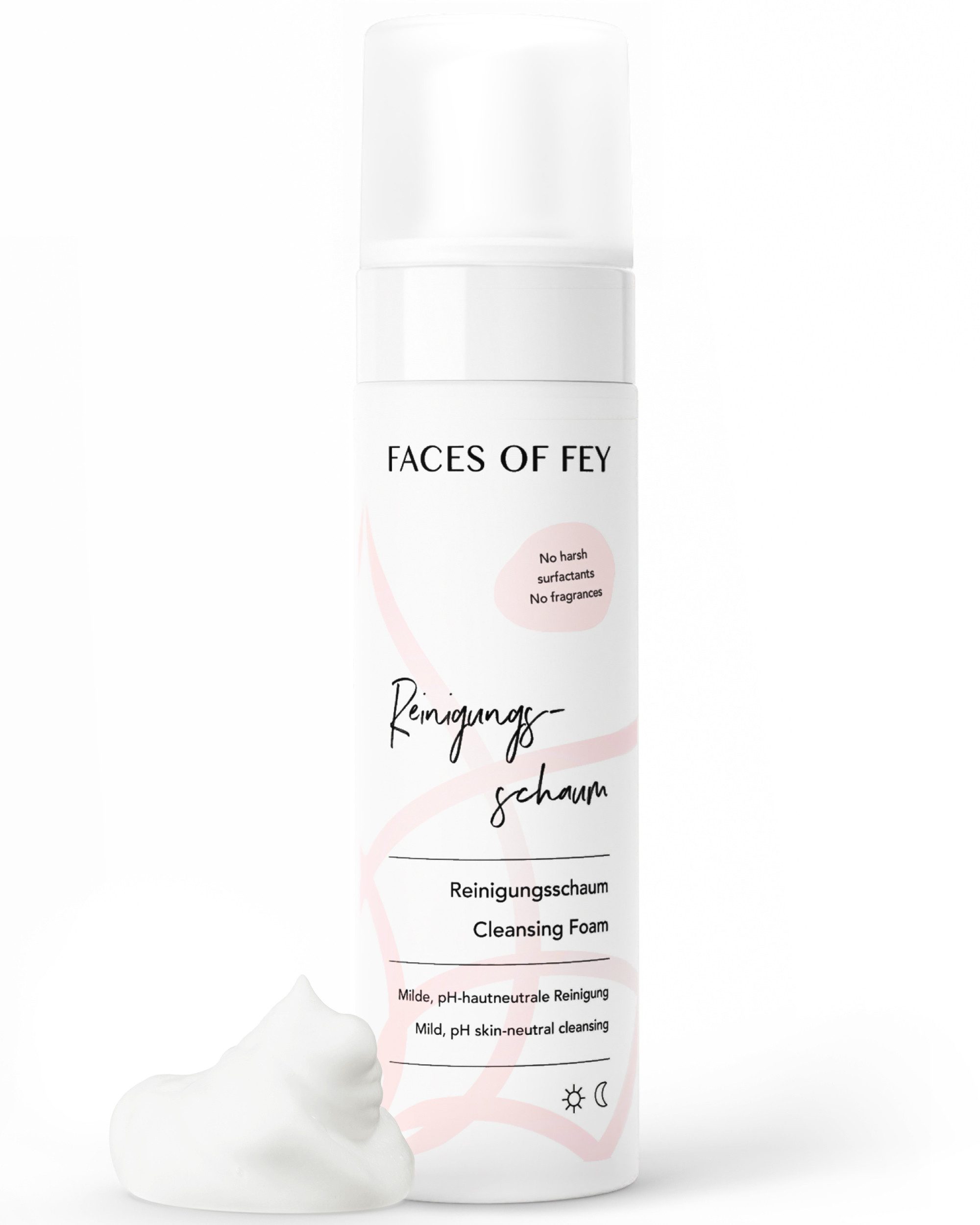 FACES OF FEY Gesichts-Reinigungsschaum Milder Cleansing Foam, Sanfte pH-neutrale Reinigung ohne Duftstoffe