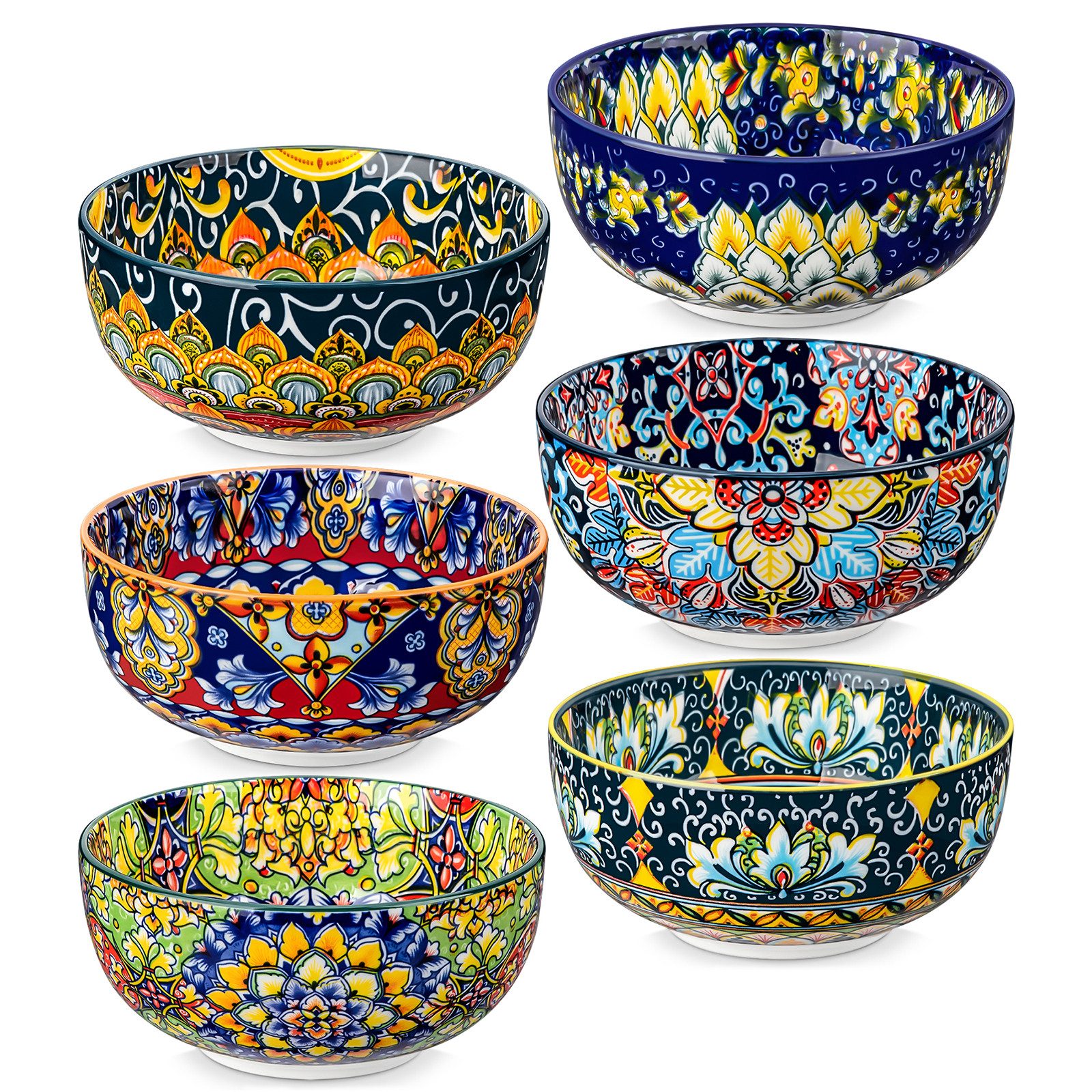 vancasso Schale 6tlg Schale-Set für 6, LUMI Müslischale, Porzellan, BOHO-Stil, Porzellan, (Set, 6-tlg)
